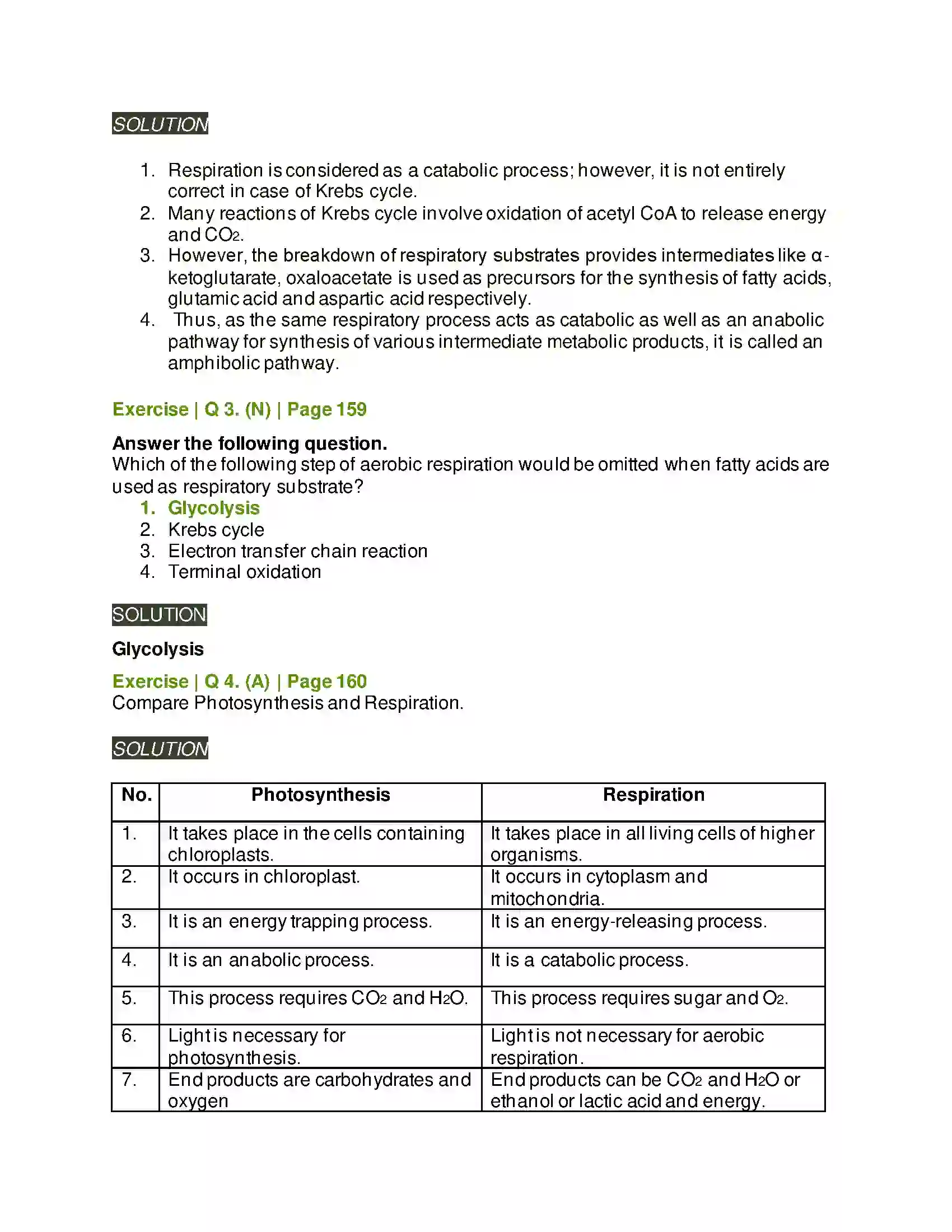 Maharashtra Board Class 11th Biology Respiration and Energy Transfer Solution 12