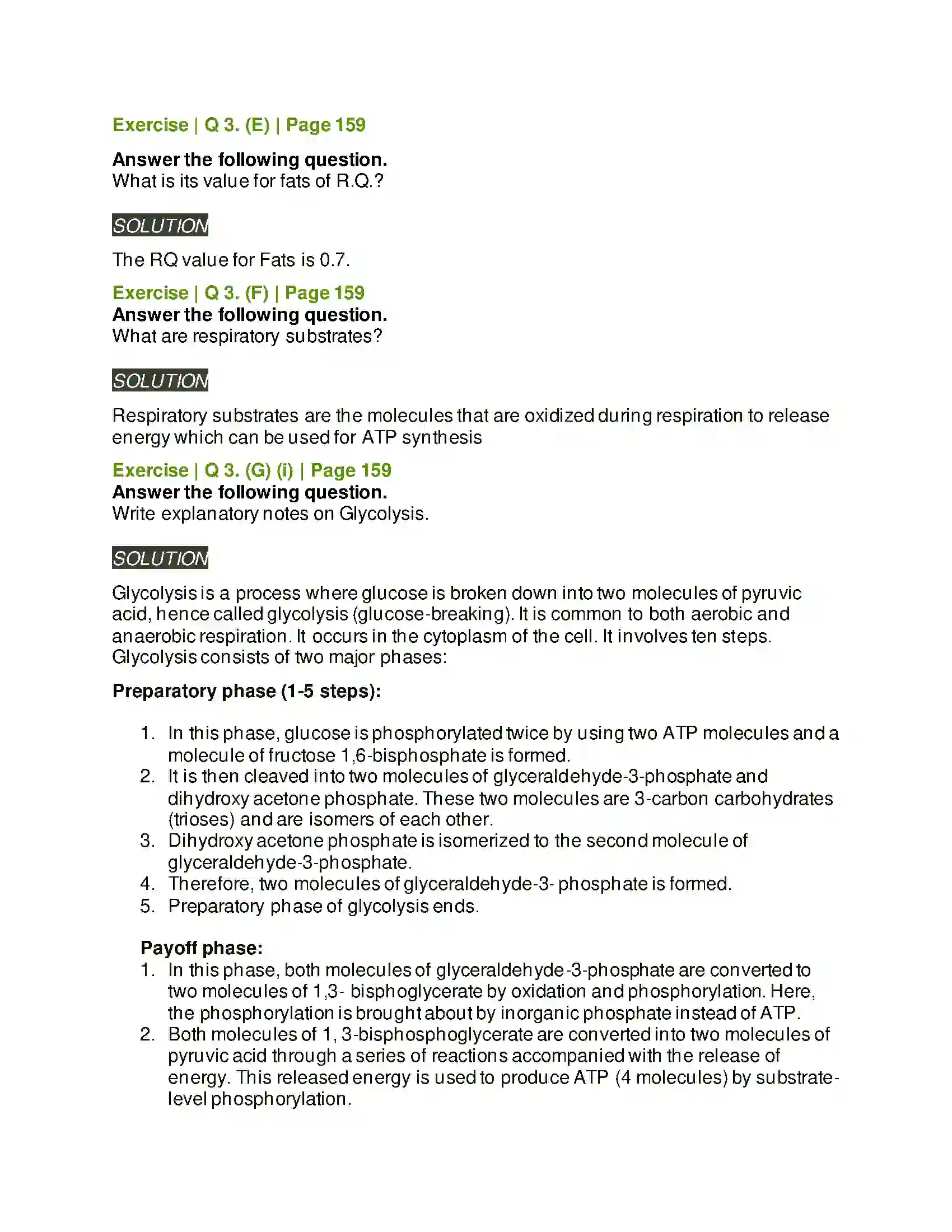 Maharashtra Board Class 11th Biology Respiration and Energy Transfer Solution 4