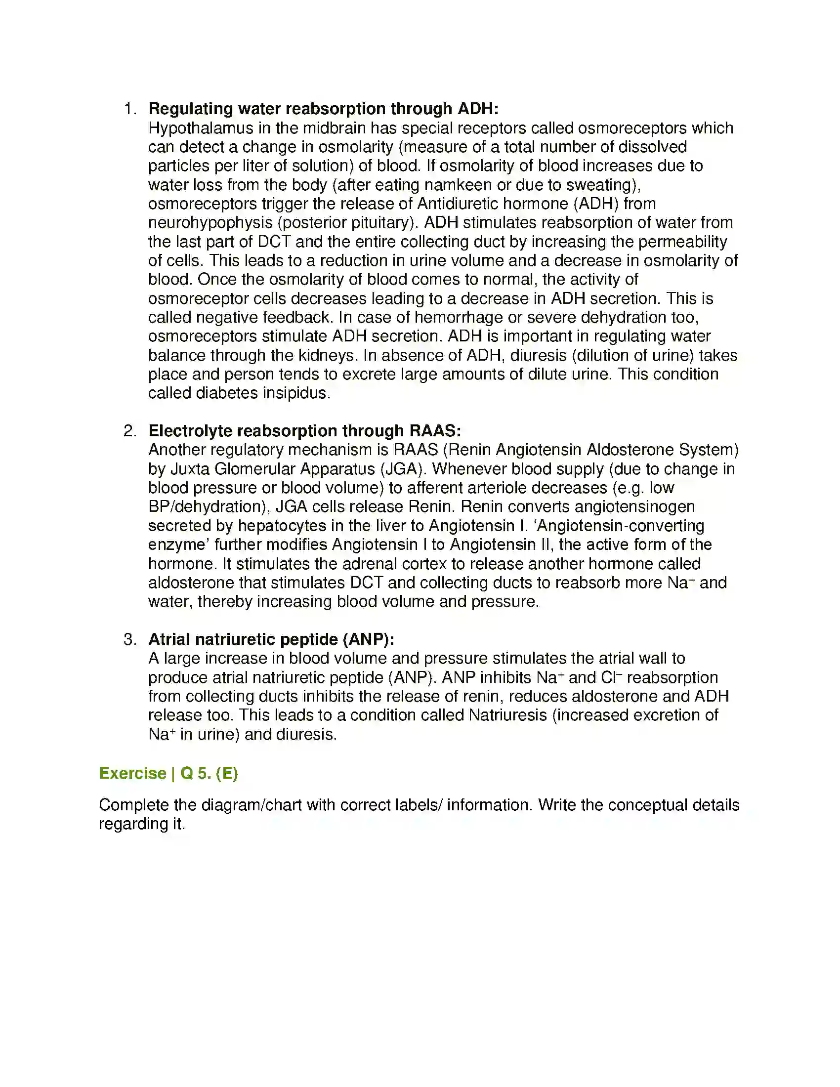 Maharashtra Board Class 11th Biology Excretion and Osmoregulation Solution 14