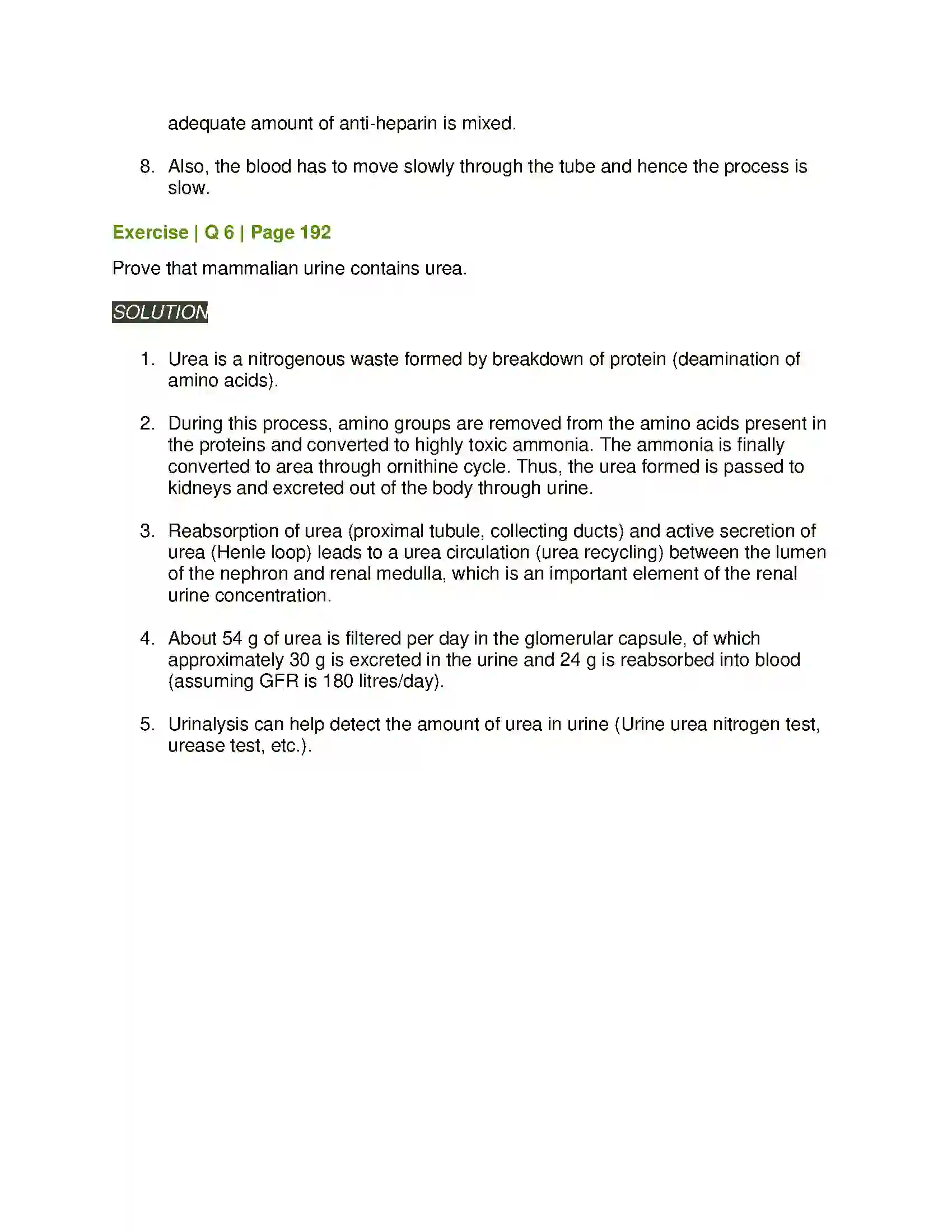 Maharashtra Board Class 11th Biology Excretion and Osmoregulation Solution 16