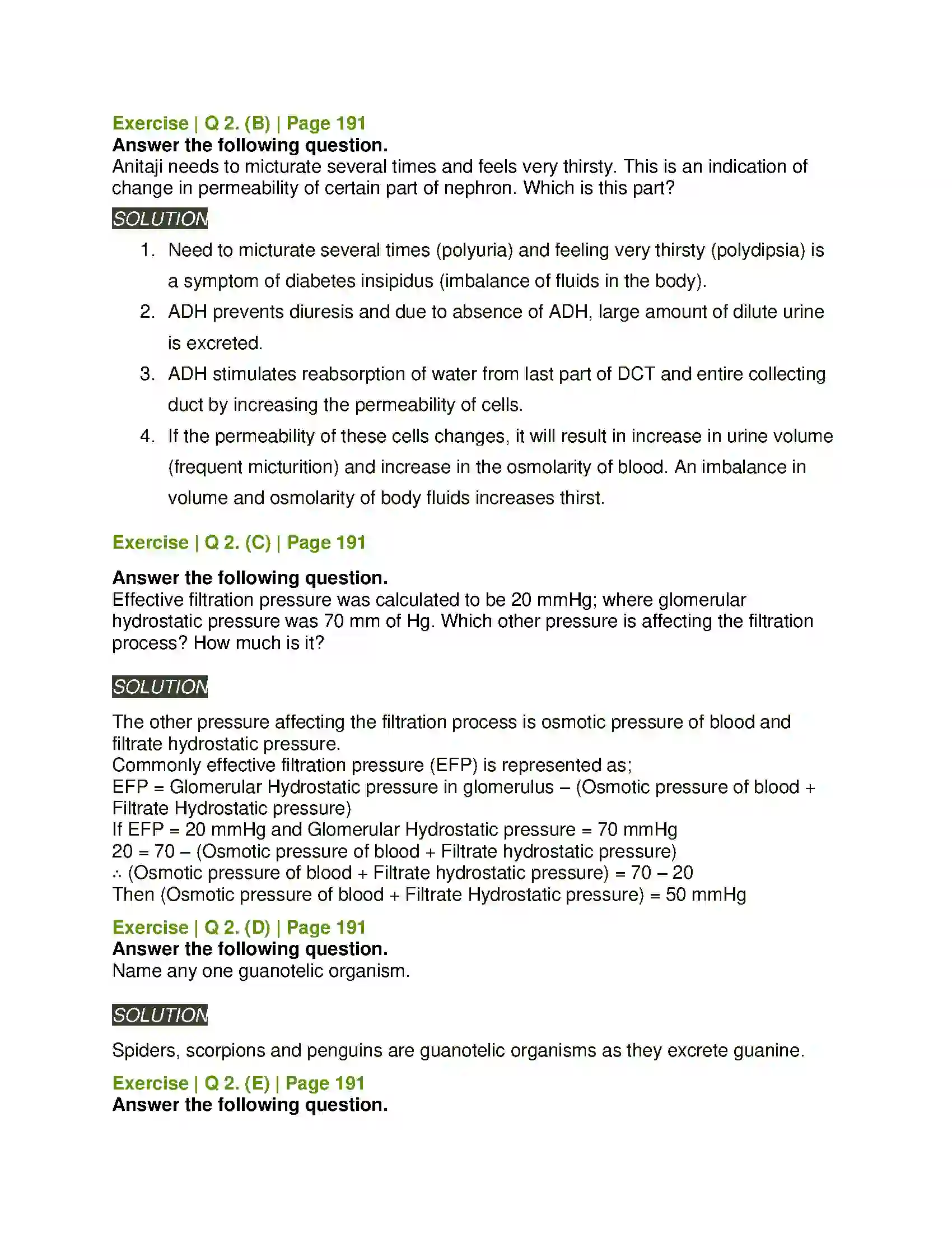 Maharashtra Board Class 11th Biology Excretion and Osmoregulation Solution 6