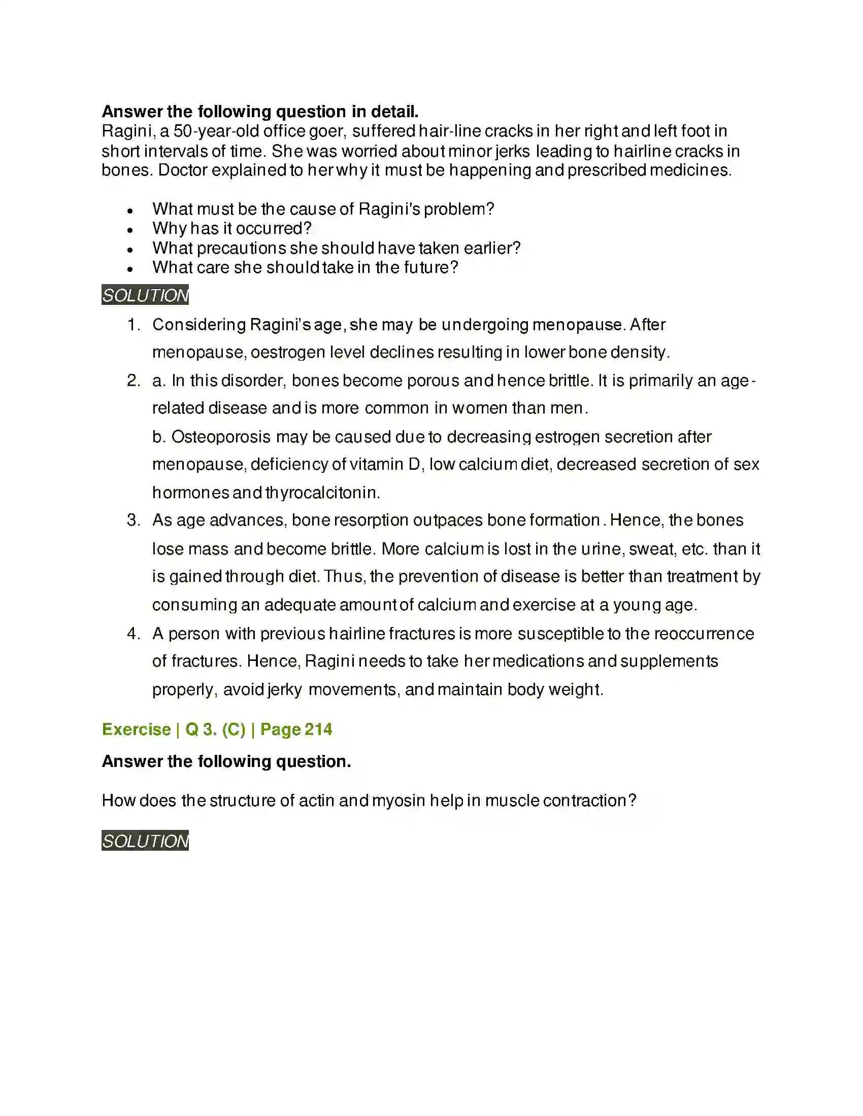 Maharashtra Board Class 11th Biology Skeleton and Movement Solution 7