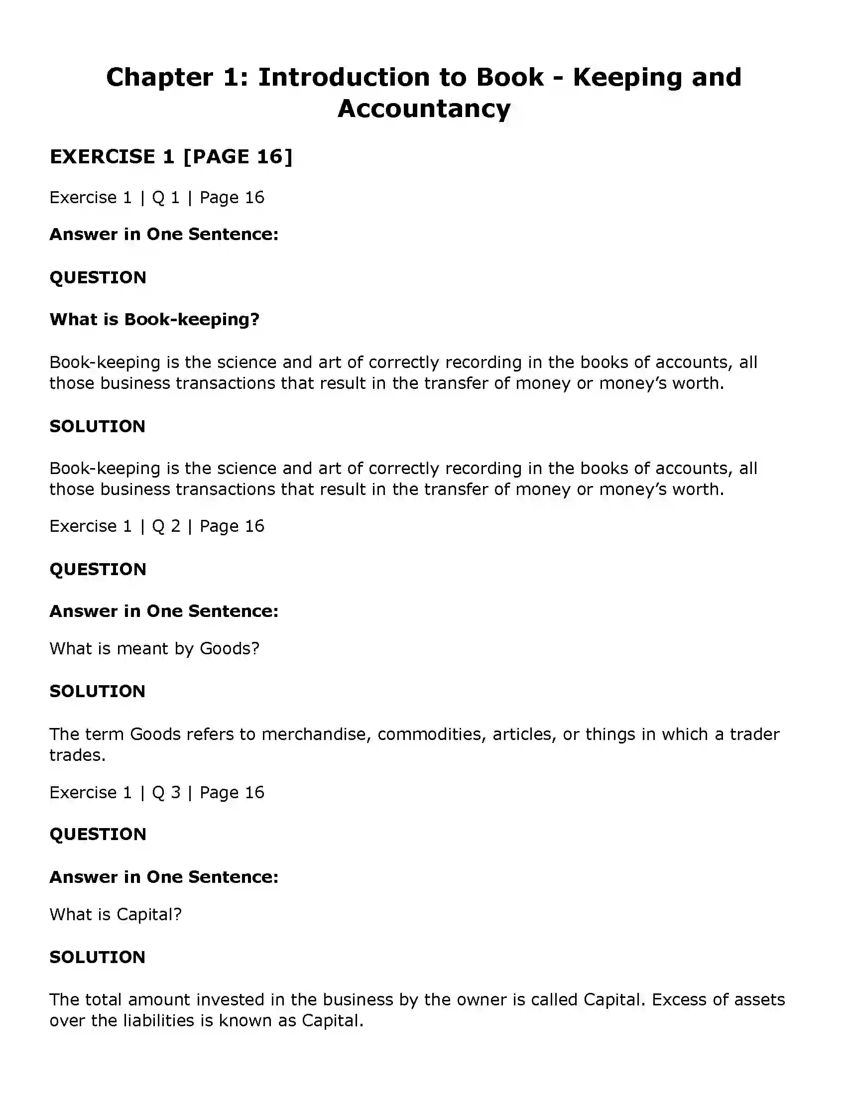 Maharashtra Board Class 11th Book Keeping & Accountancy Introduction to Book - Keeping and Accountancy Solution 1