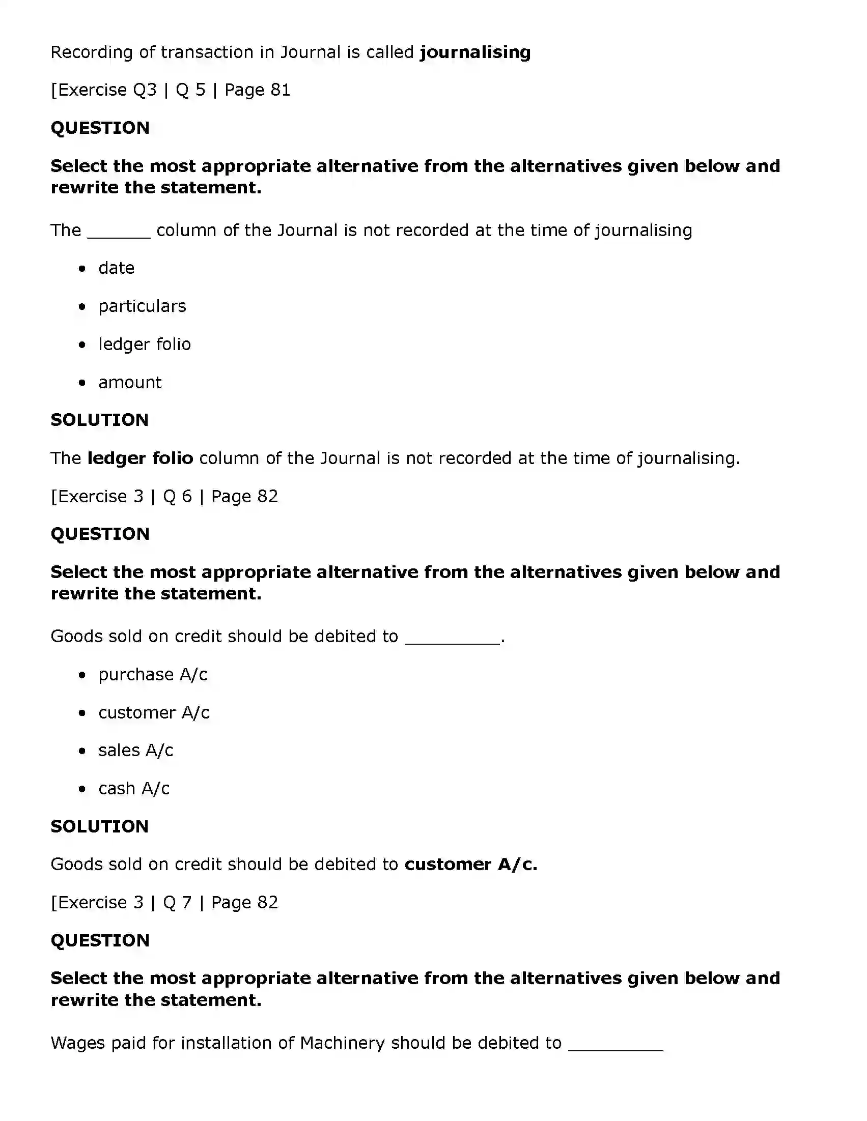 Maharashtra Board Class 11th Book Keeping & Accountancy Journal Solution 7