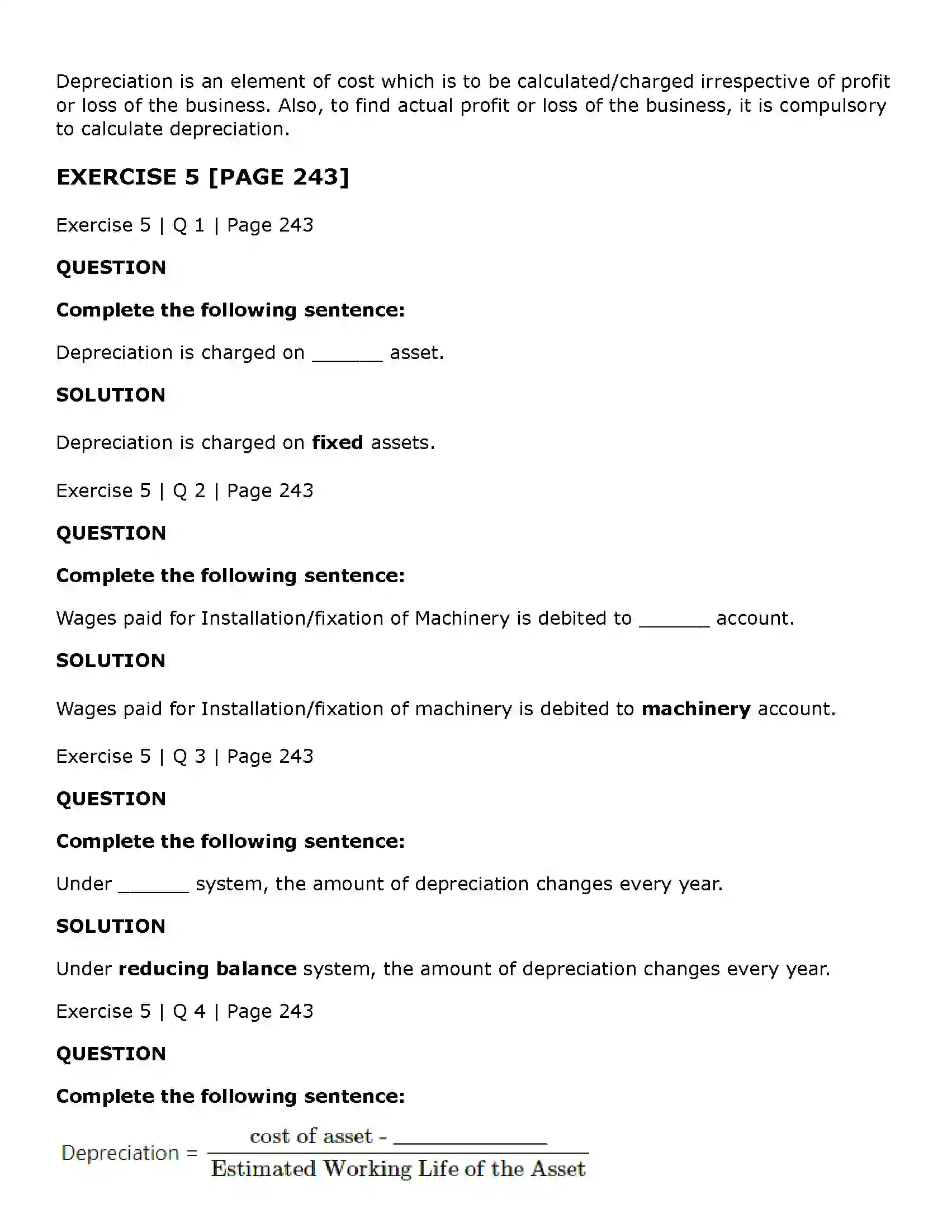 Maharashtra Board Class 11th Book Keeping & Accountancy Depreciation Solution 12