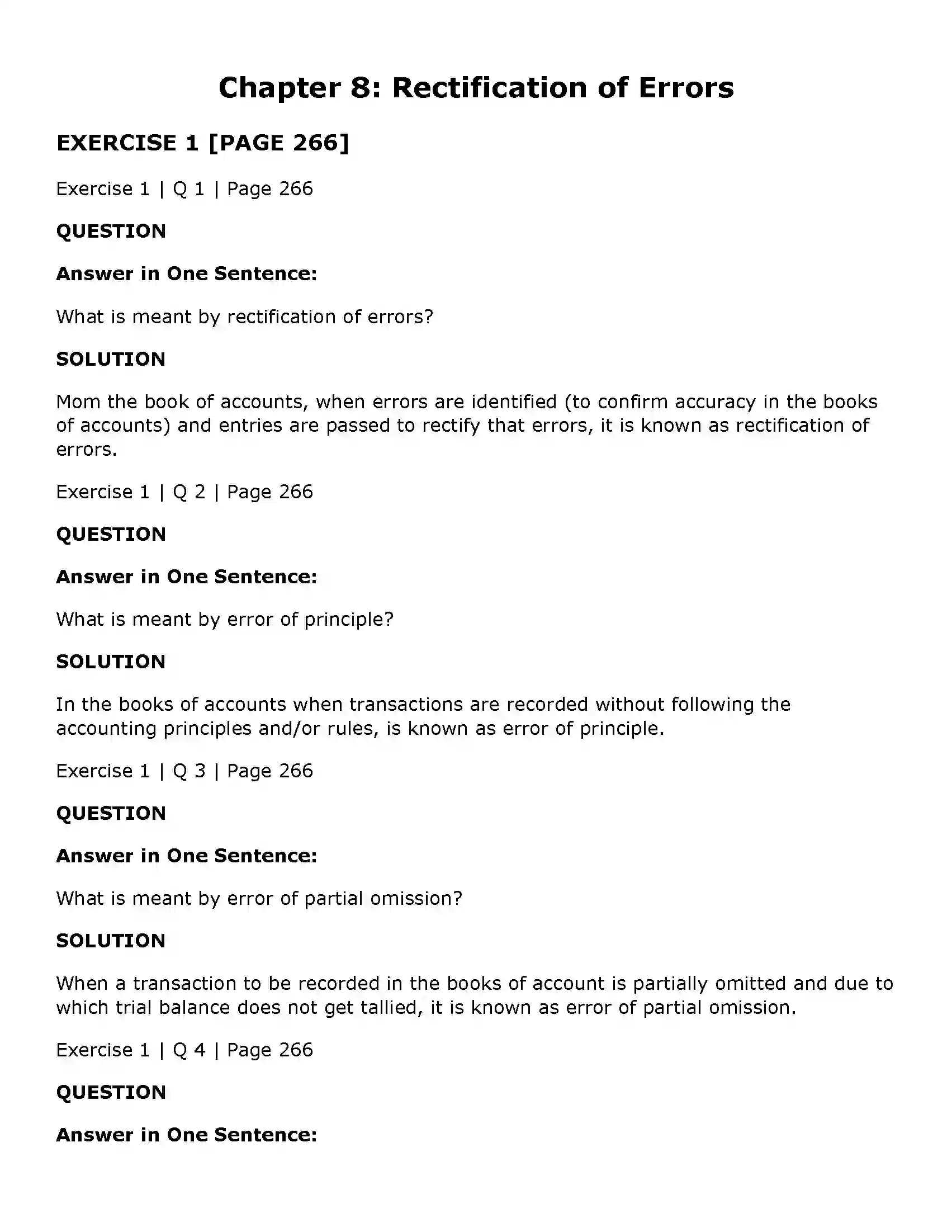 Maharashtra Board Class 11th Book Keeping & Accountancy Rectification of Errors Solution 1
