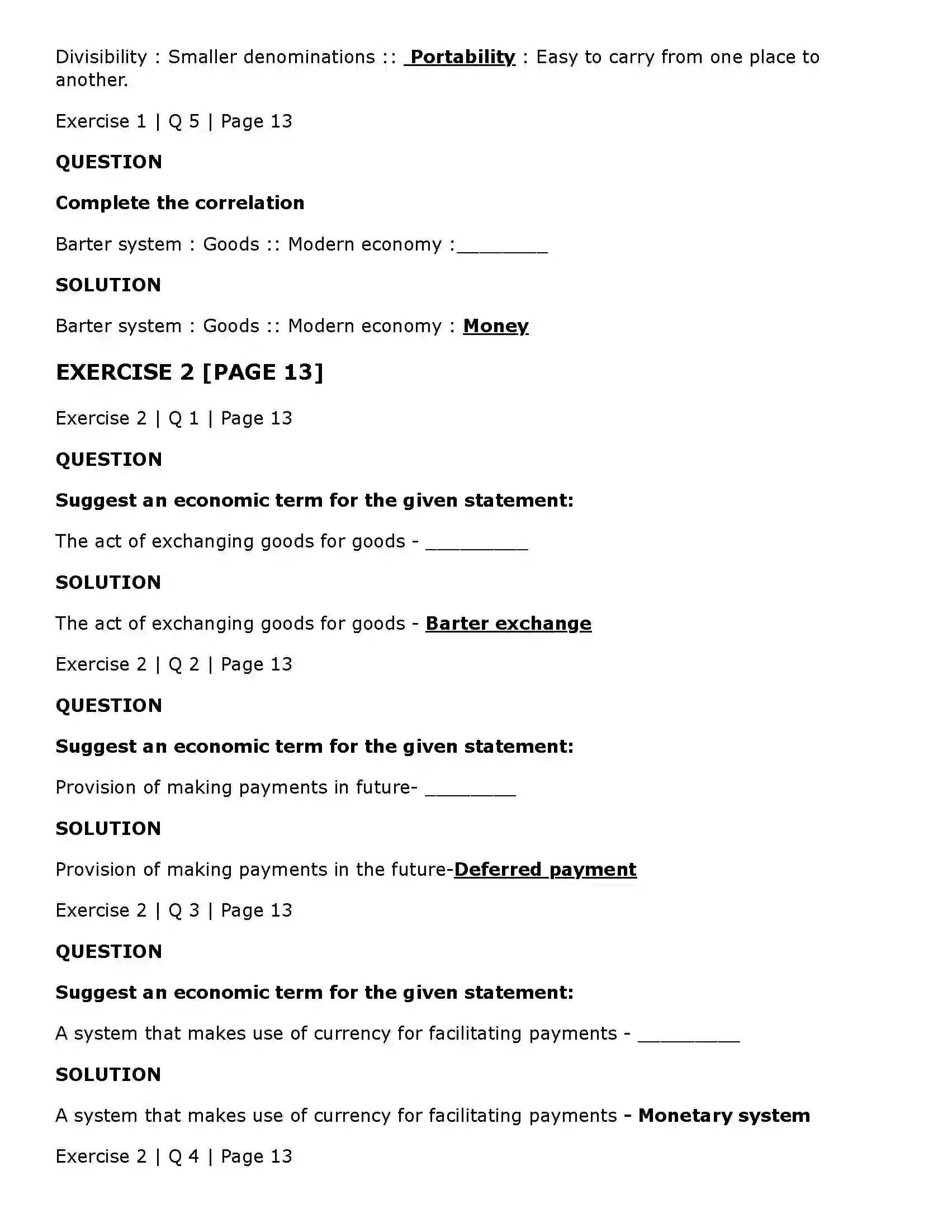 Maharashtra Board Class 11th Economics Money Solution 2