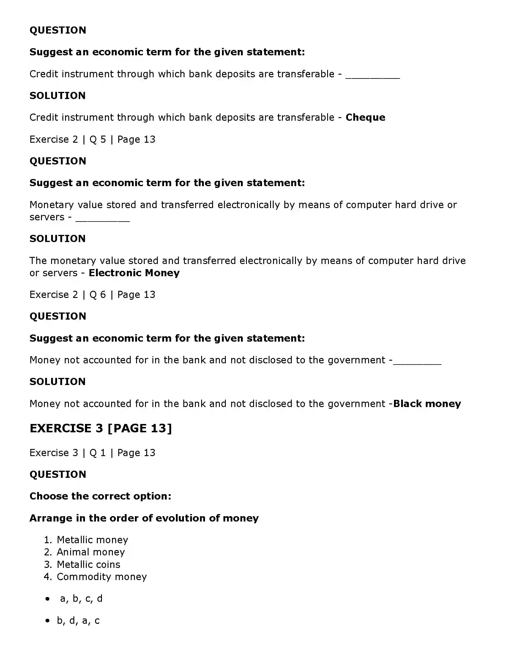 Maharashtra Board Class 11th Economics Money Solution 3