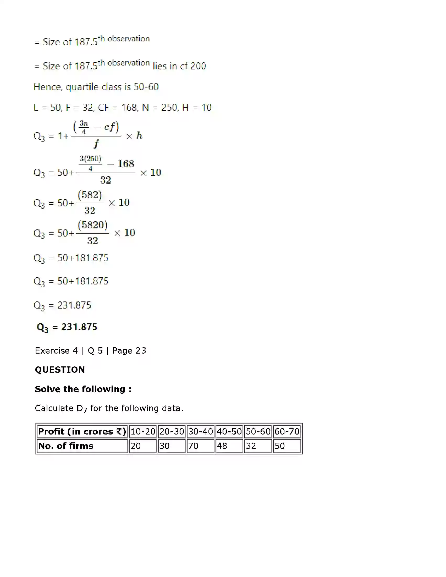 Maharashtra Board Class 11th Economics Partition Values Solution 10