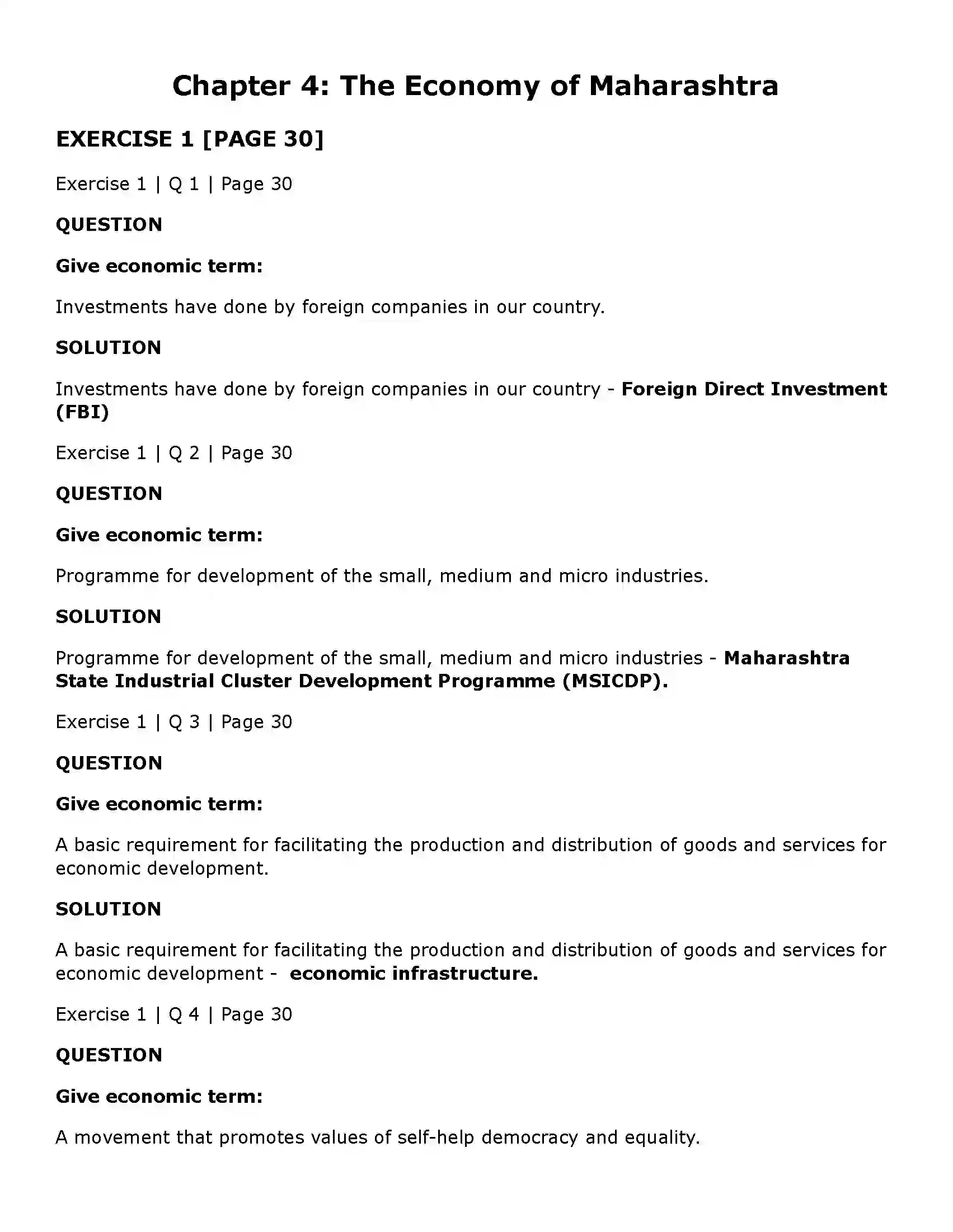 Maharashtra Board Class 11th Economics The Economy of Maharashtra Solution 1