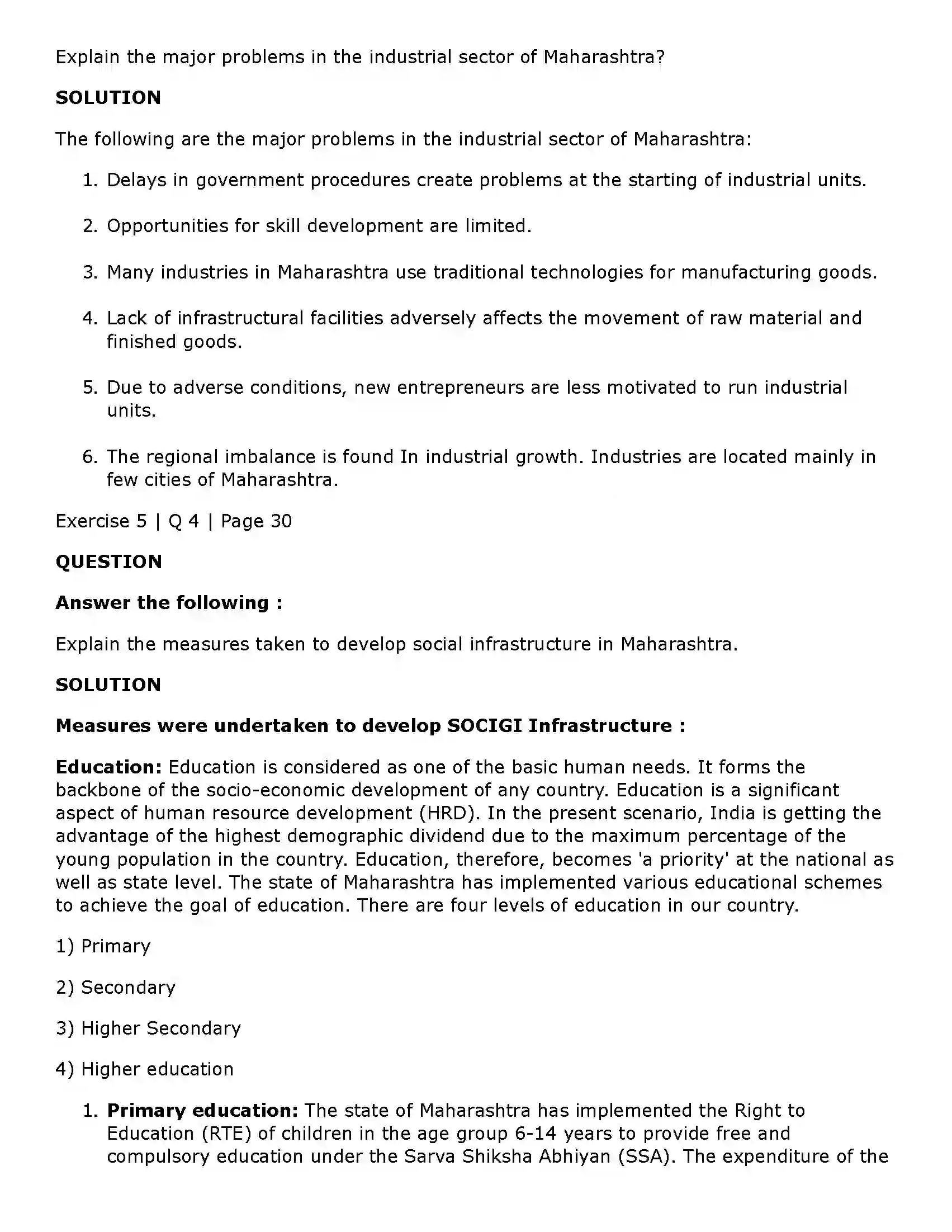 Maharashtra Board Class 11th Economics The Economy of Maharashtra Solution 8