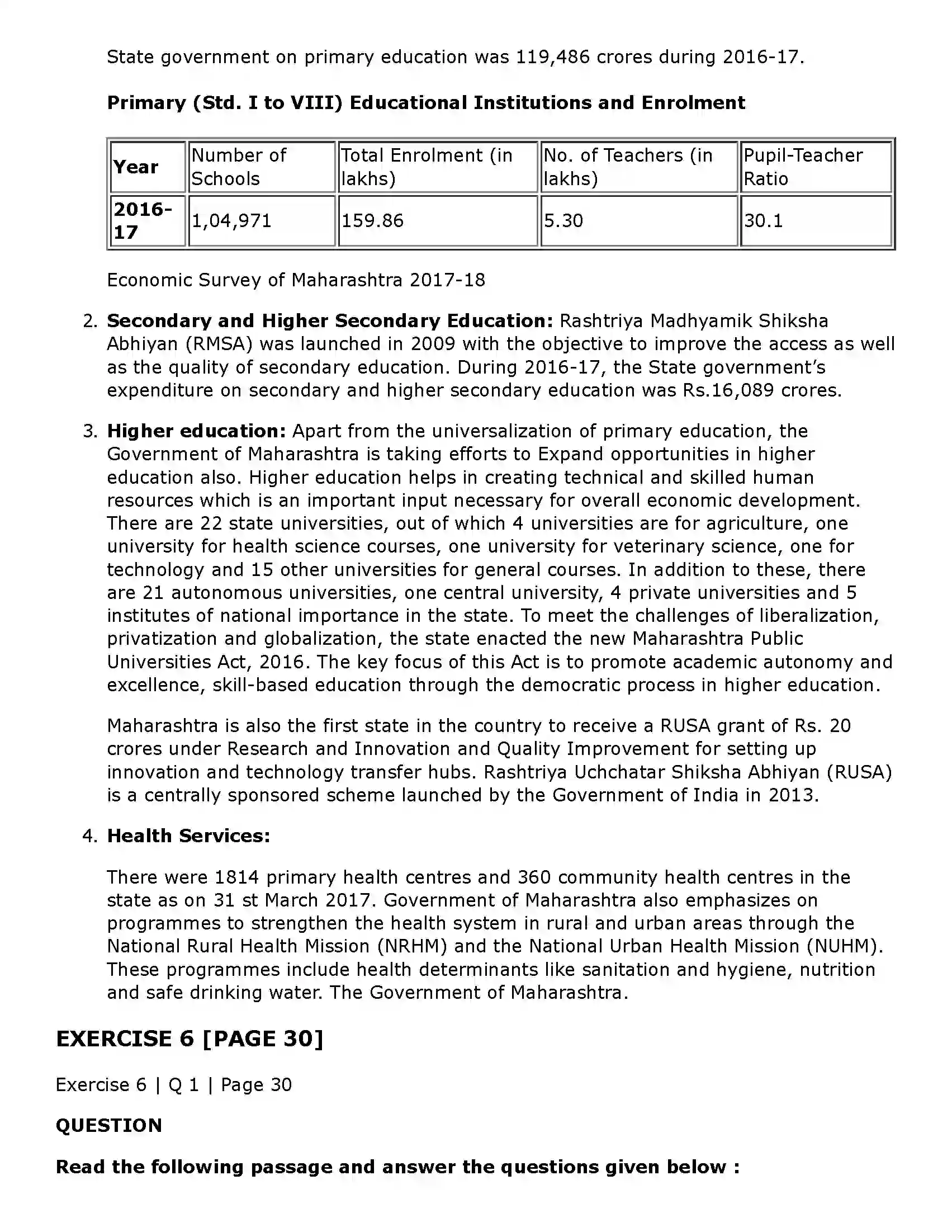 Maharashtra Board Class 11th Economics The Economy of Maharashtra Solution 9