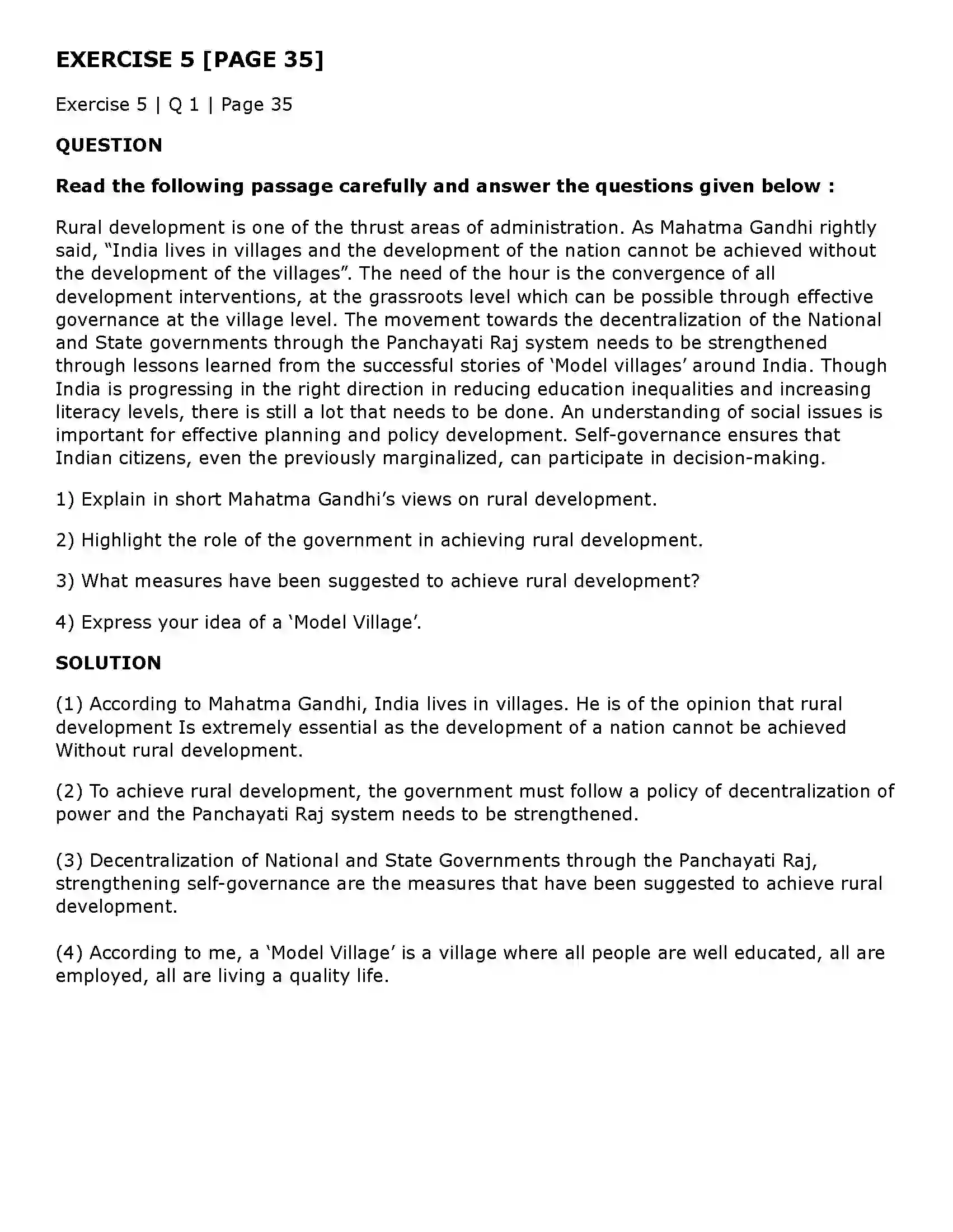 Maharashtra Board Class 11th Economics Rural Development in India Solution 7