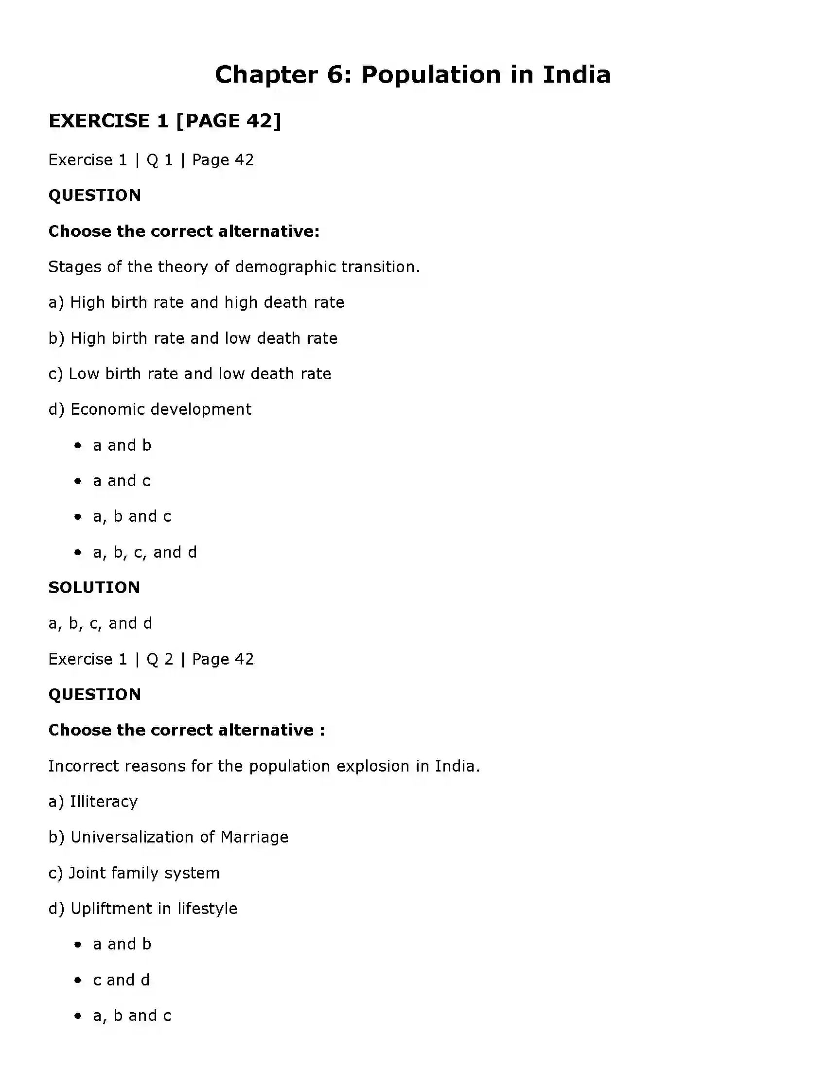Maharashtra Board Class 11th Economics Population in India Solution 1