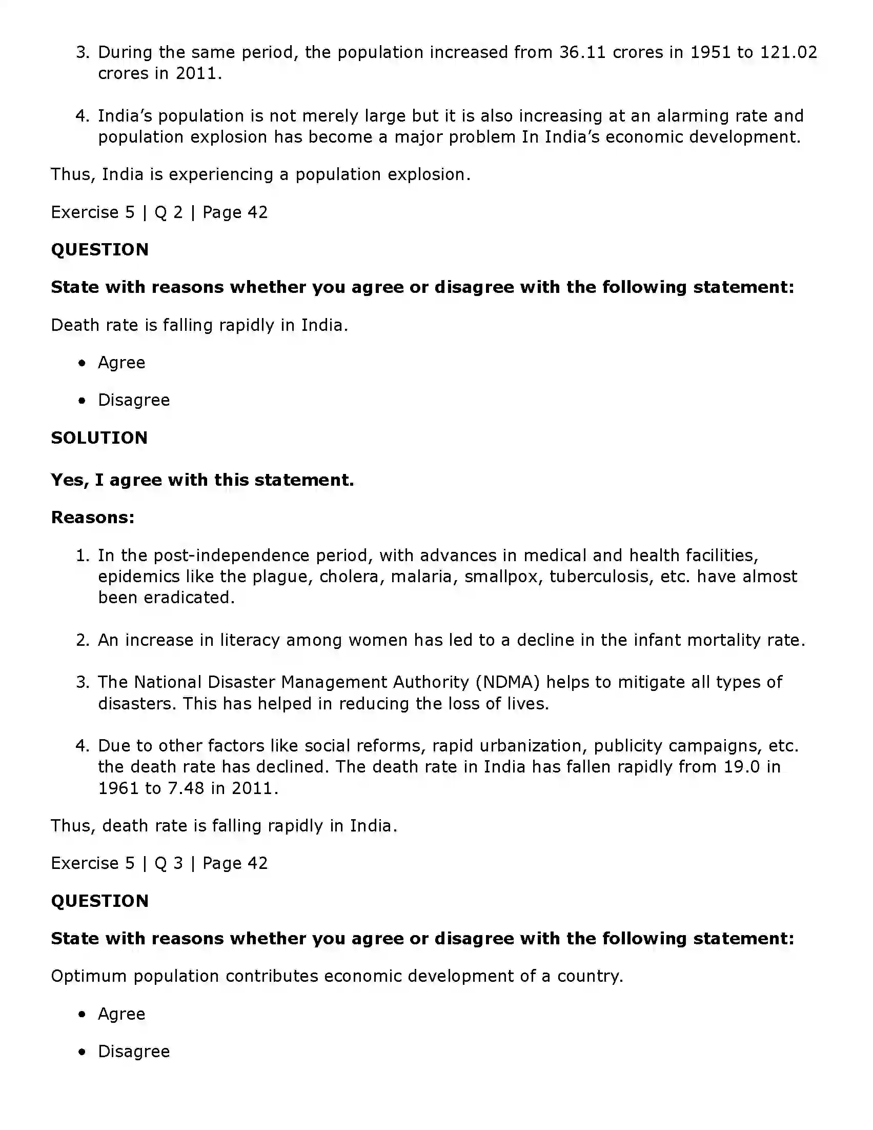 Maharashtra Board Class 11th Economics Population in India Solution 8