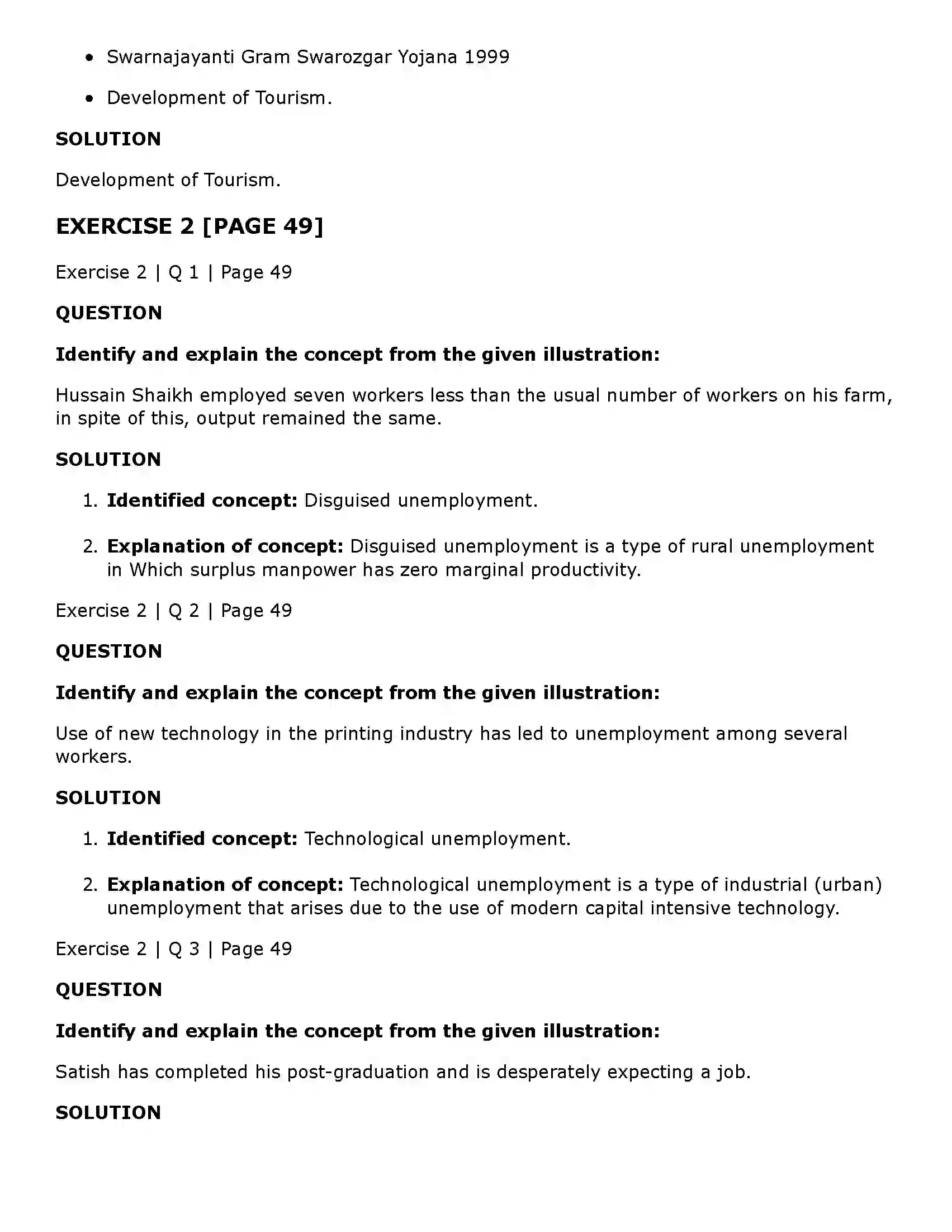 Maharashtra Board Class 11th Economics Unemployment in India Solution 2