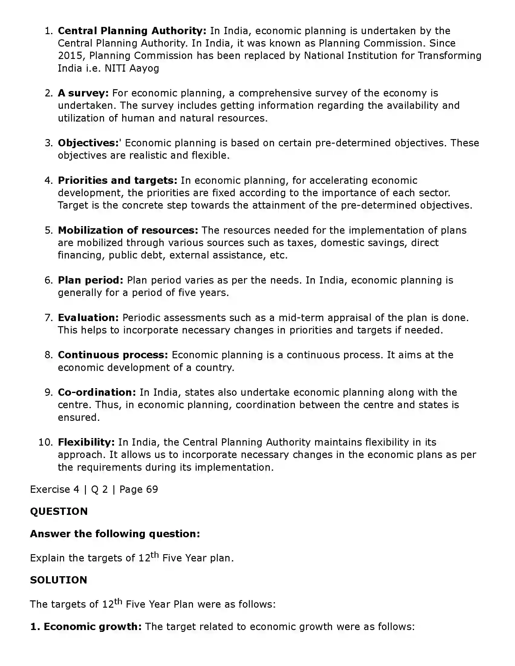 Maharashtra Board Class 11th Economics Economic Planning in India Solution 5