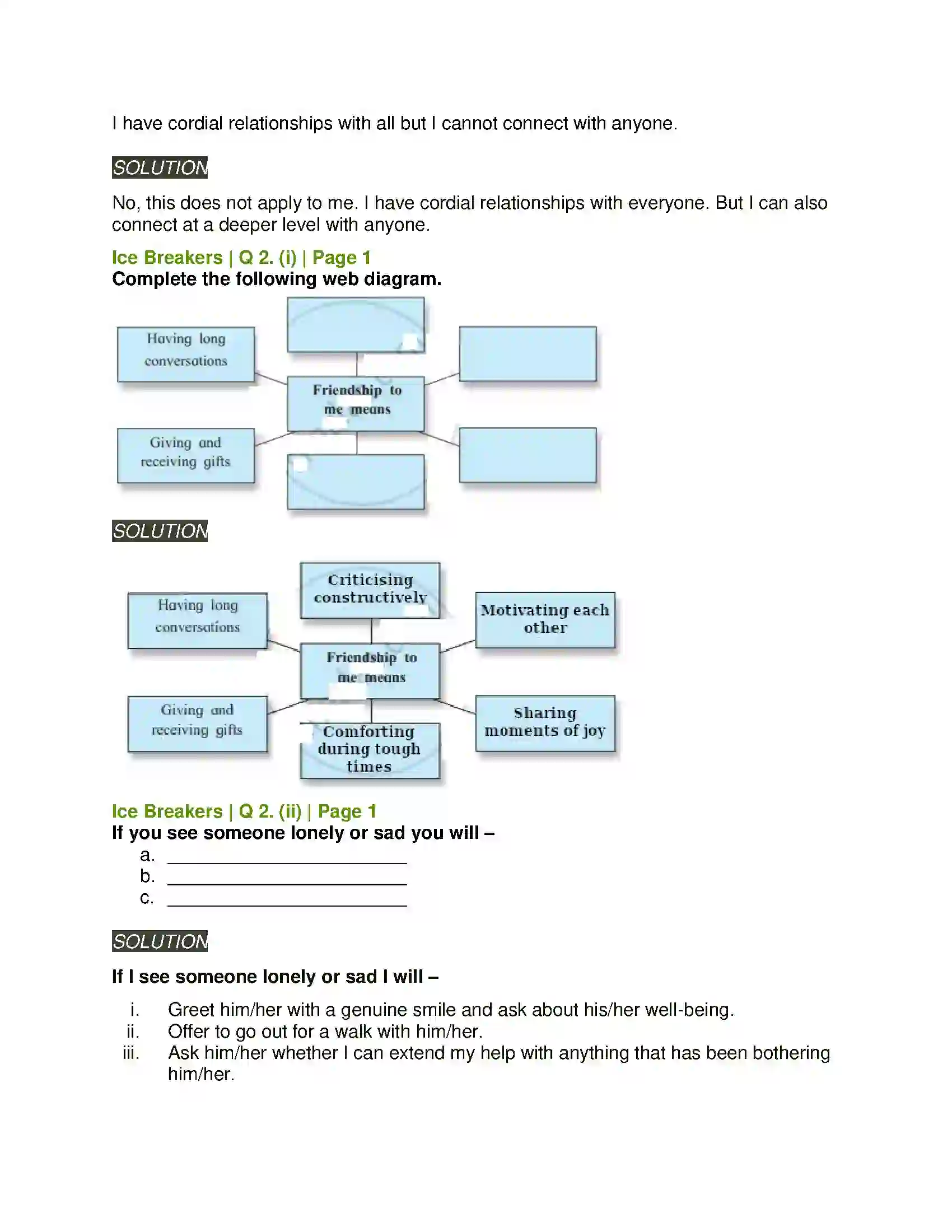 Maharashtra Board Class 11th English 1.1 Being Neighborly Solution 2