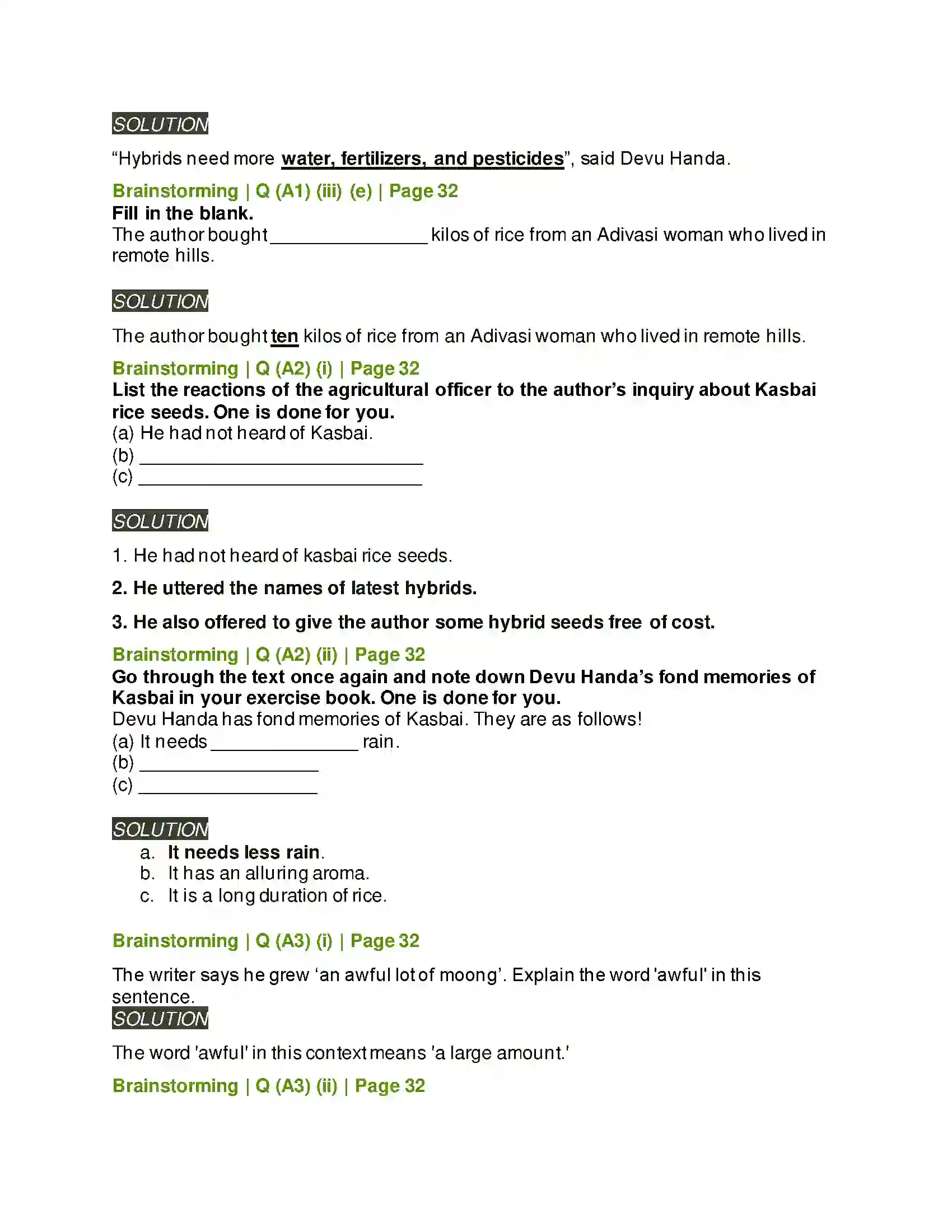 Maharashtra Board Class 11th English 1.3 The Call of the Soil Solution 6