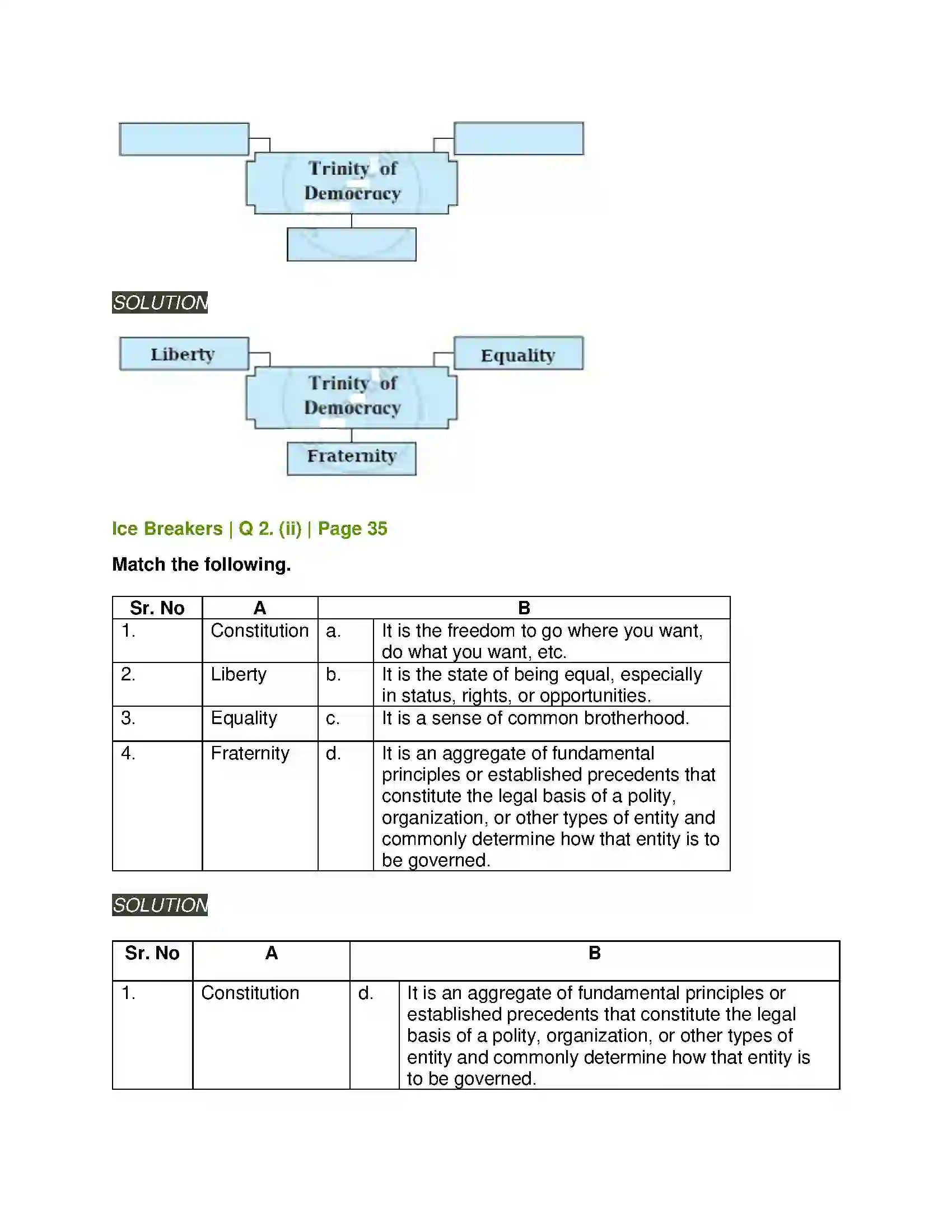 Maharashtra Board Class 11th English 1.4 Pillars of Democracy Solution 2