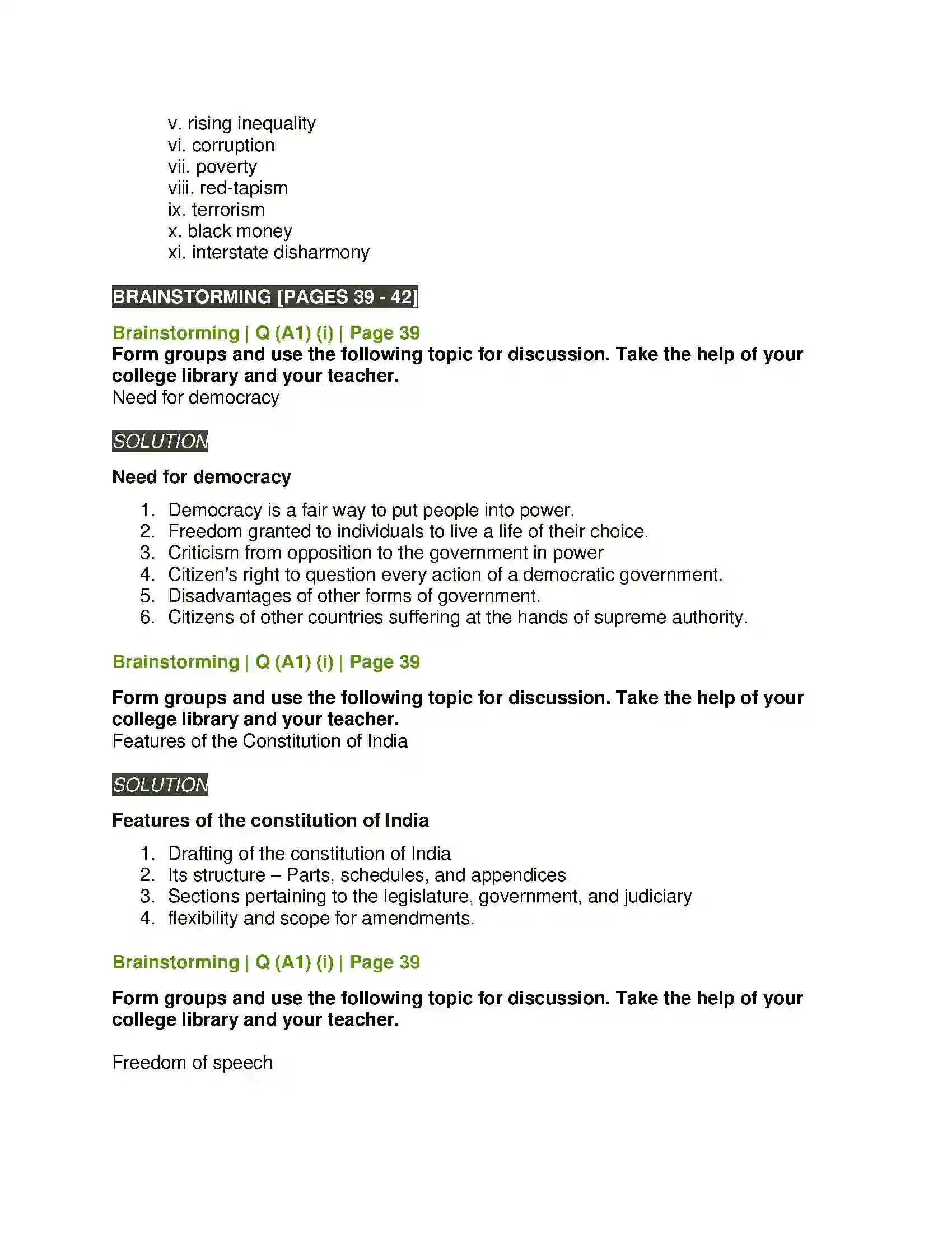 Maharashtra Board Class 11th English 1.4 Pillars of Democracy Solution 4