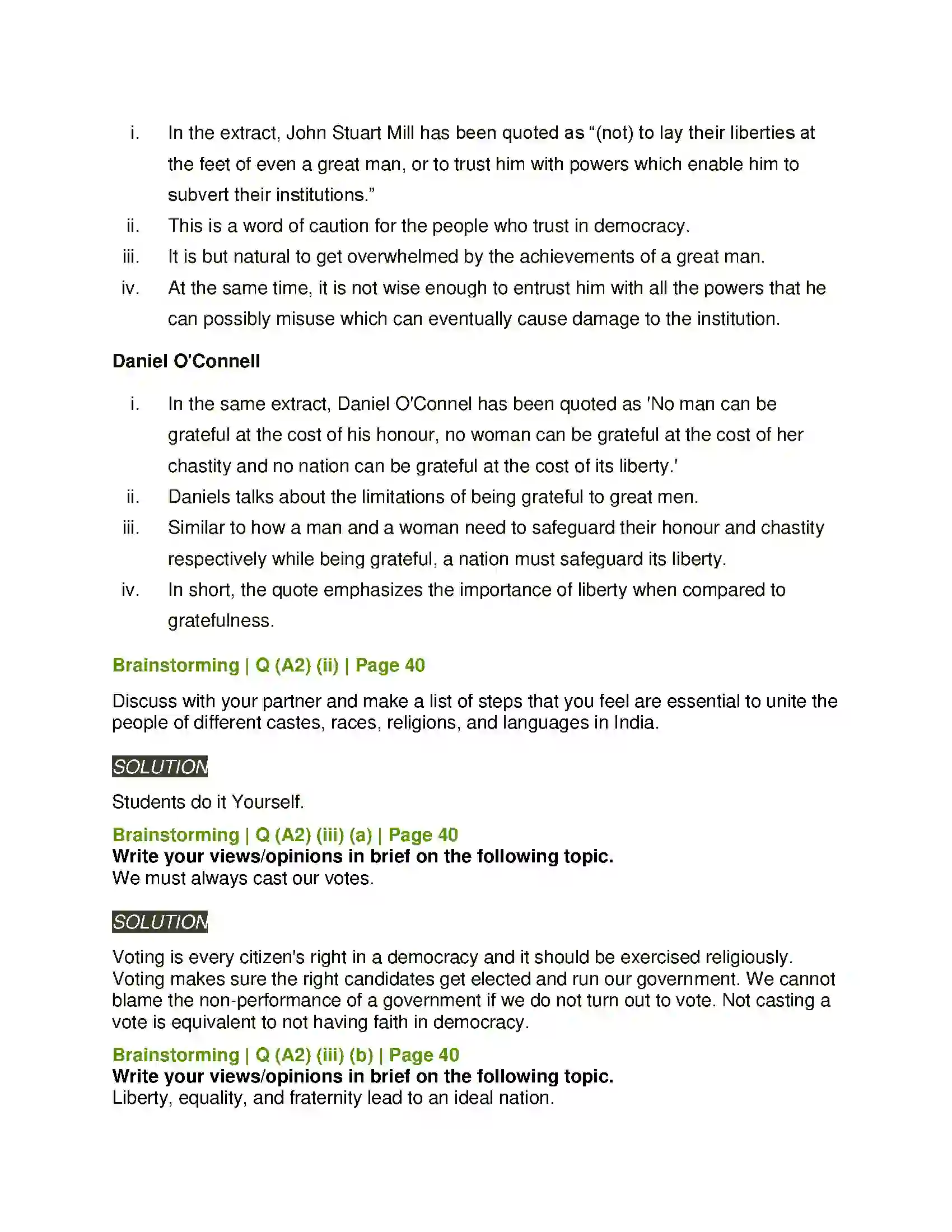 Maharashtra Board Class 11th English 1.4 Pillars of Democracy Solution 8