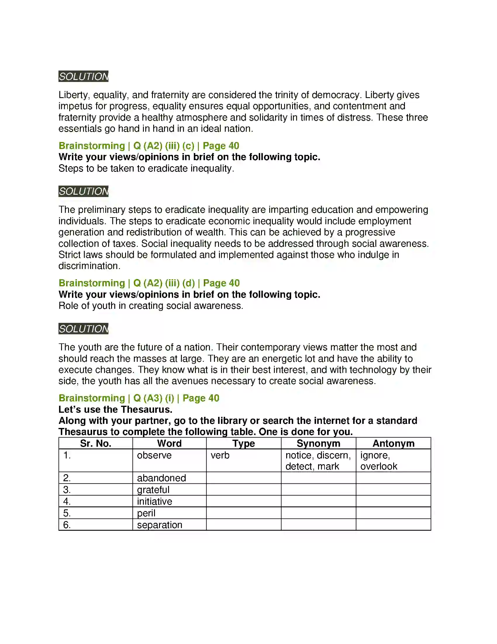 Maharashtra Board Class 11th English 1.4 Pillars of Democracy Solution 9