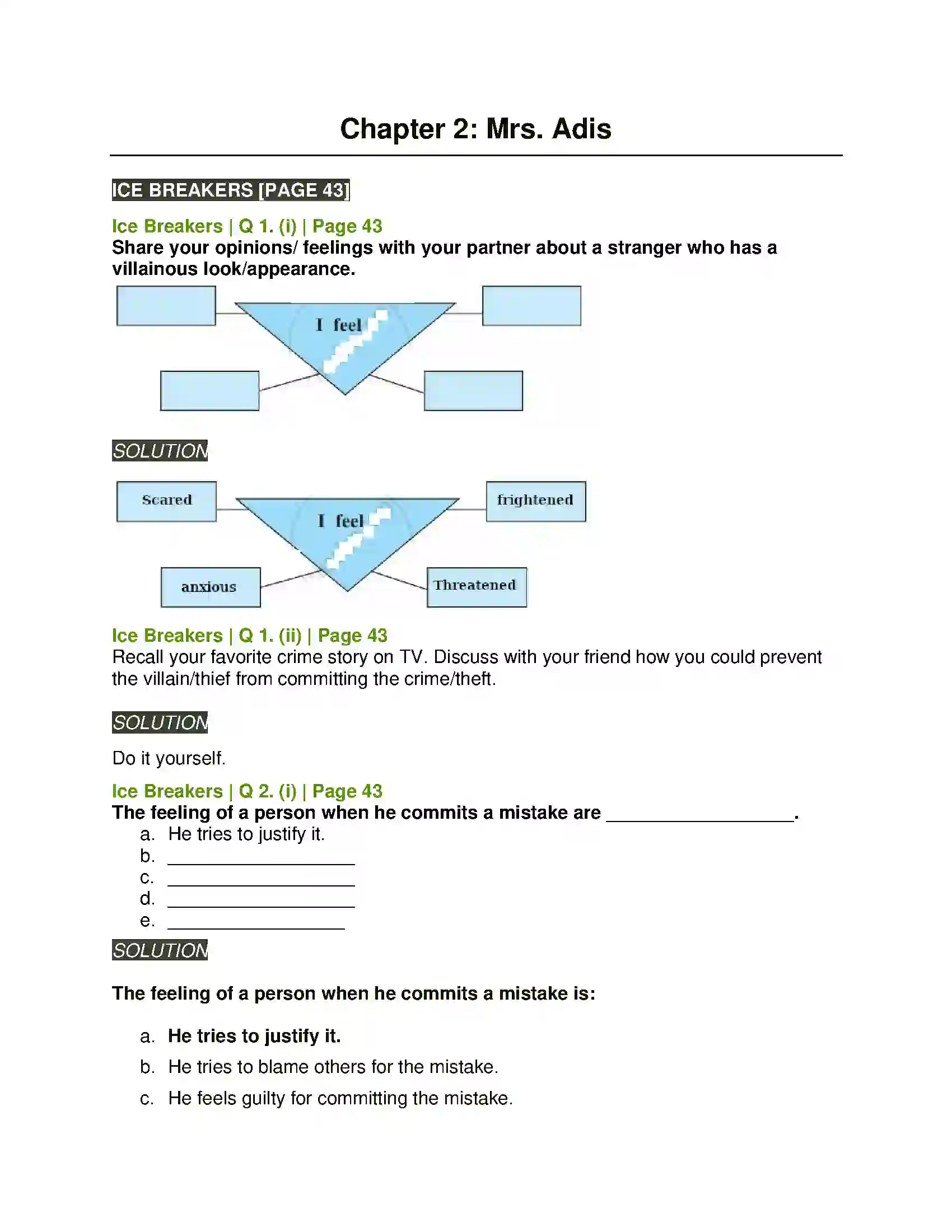 Maharashtra Board Class 11th English Adis Solution 1