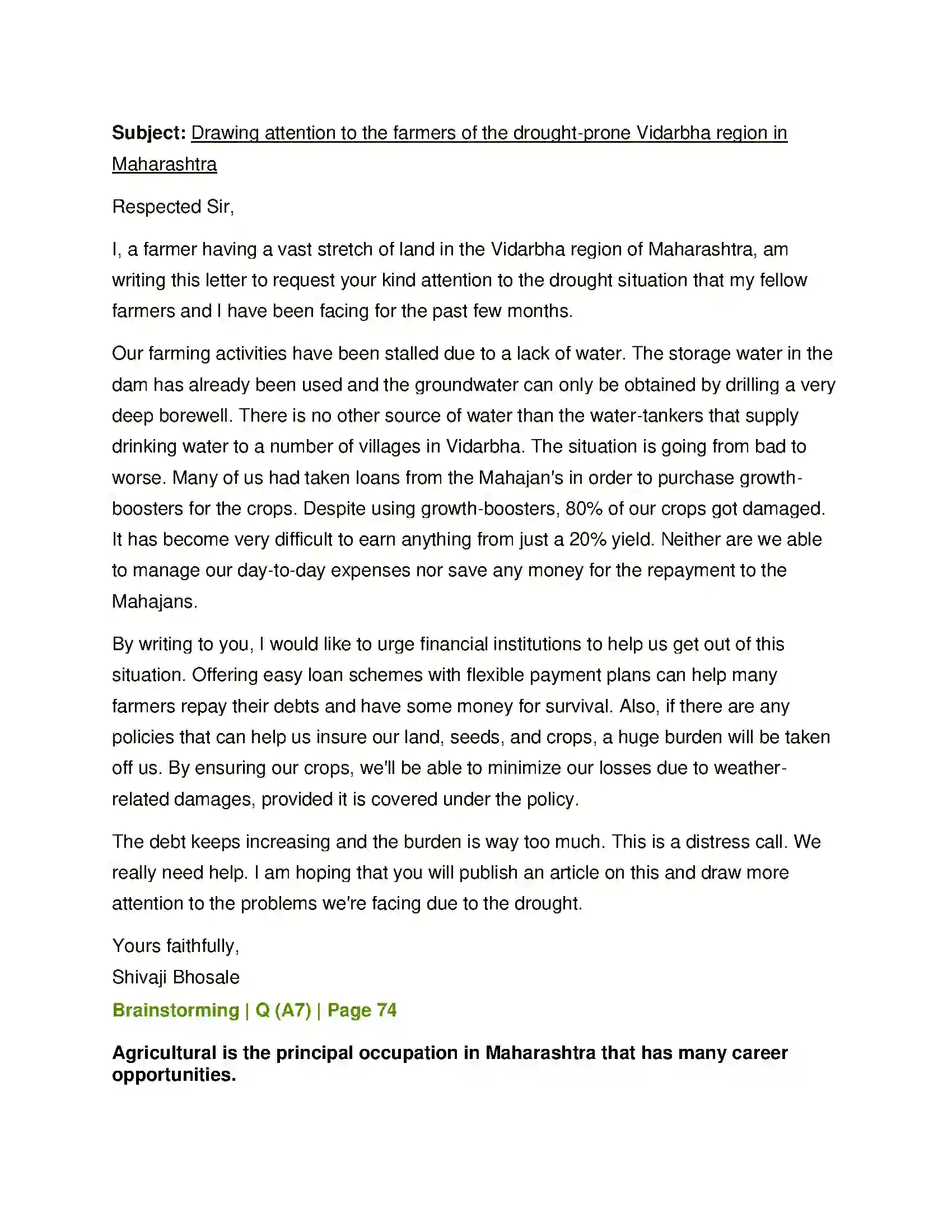 Maharashtra Board Class 11th English 2.2 The Sower Solution 9