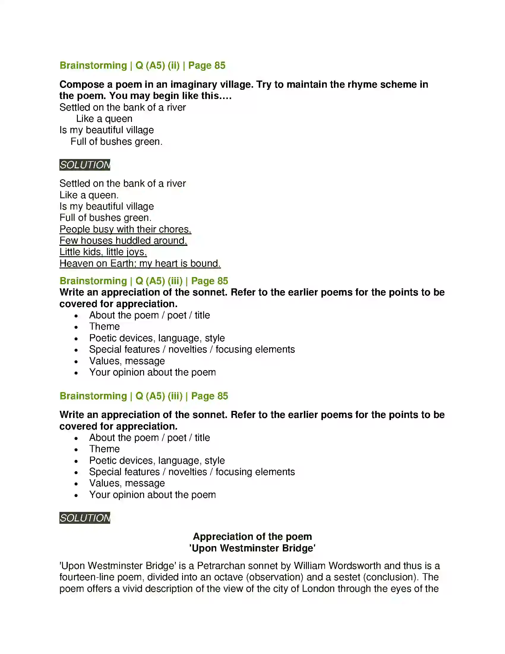 Maharashtra Board Class 11th English 2.4 Upon Westminster Bridge Solution 8