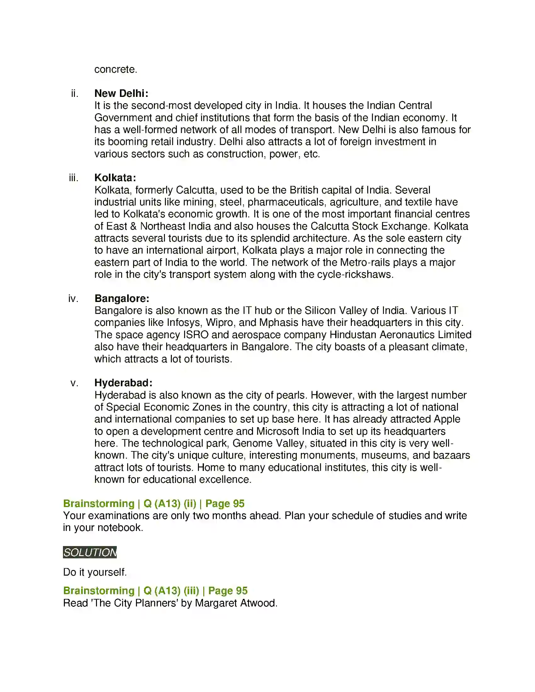 Maharashtra Board Class 11th English 2.6 The Planners Solution 14