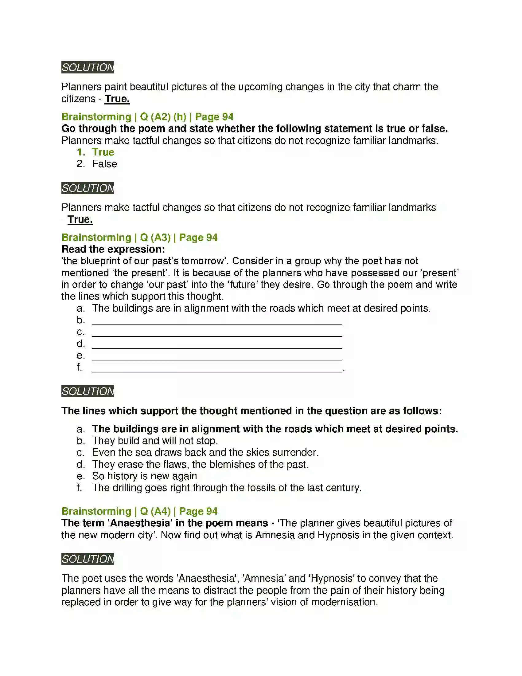 Maharashtra Board Class 11th English 2.6 The Planners Solution 5