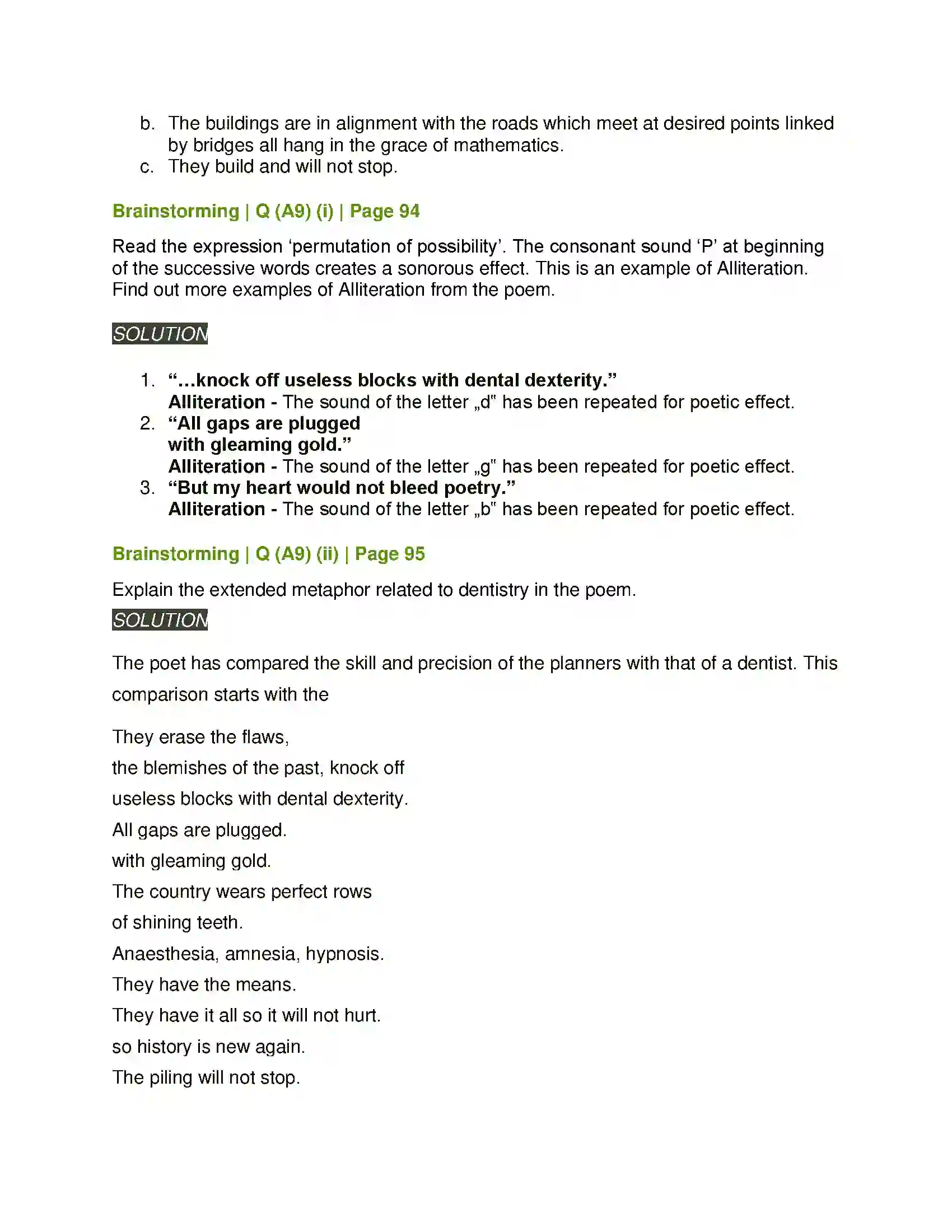 Maharashtra Board Class 11th English 2.6 The Planners Solution 9