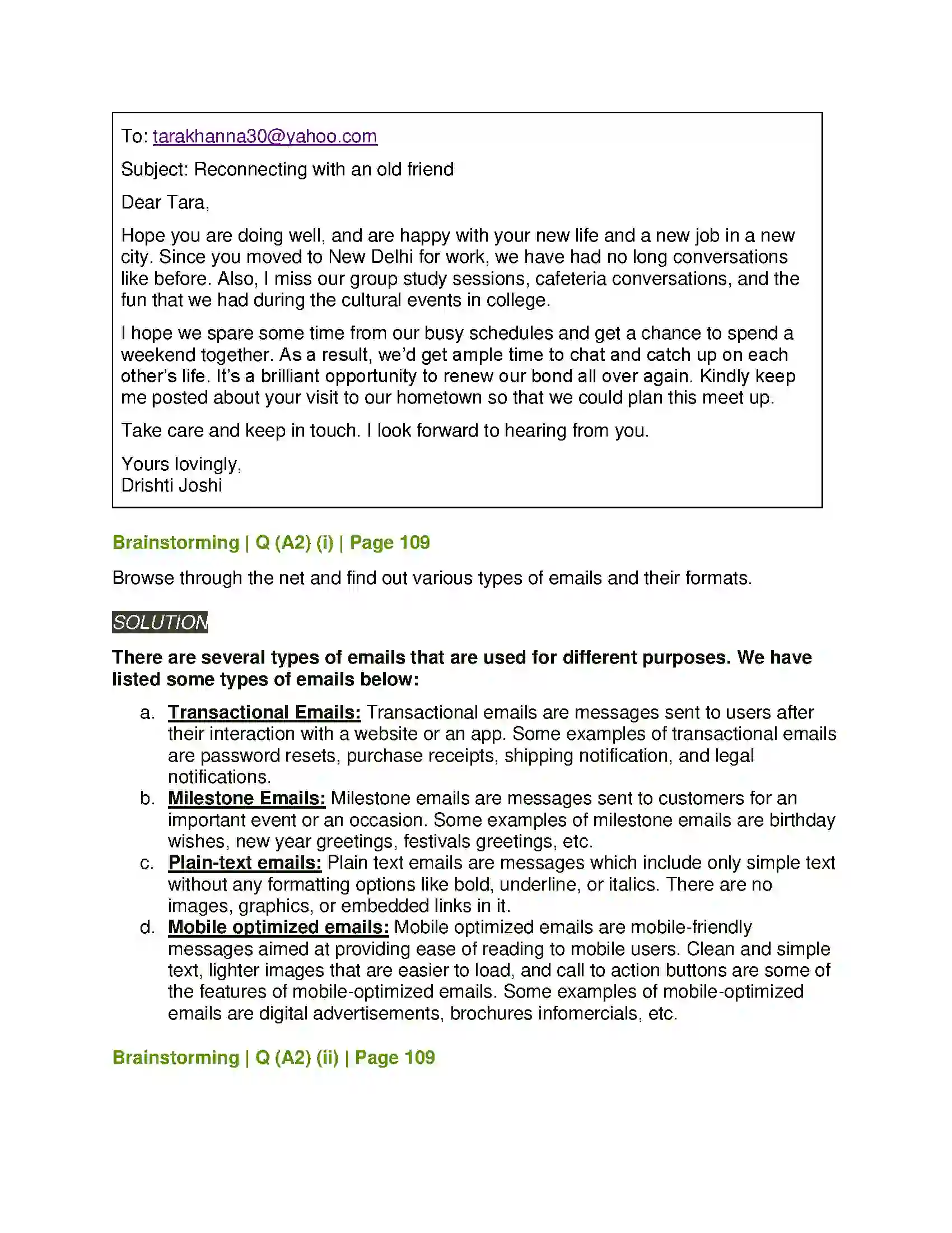 Maharashtra Board Class 11th English 3.3 E-mails Solution 3