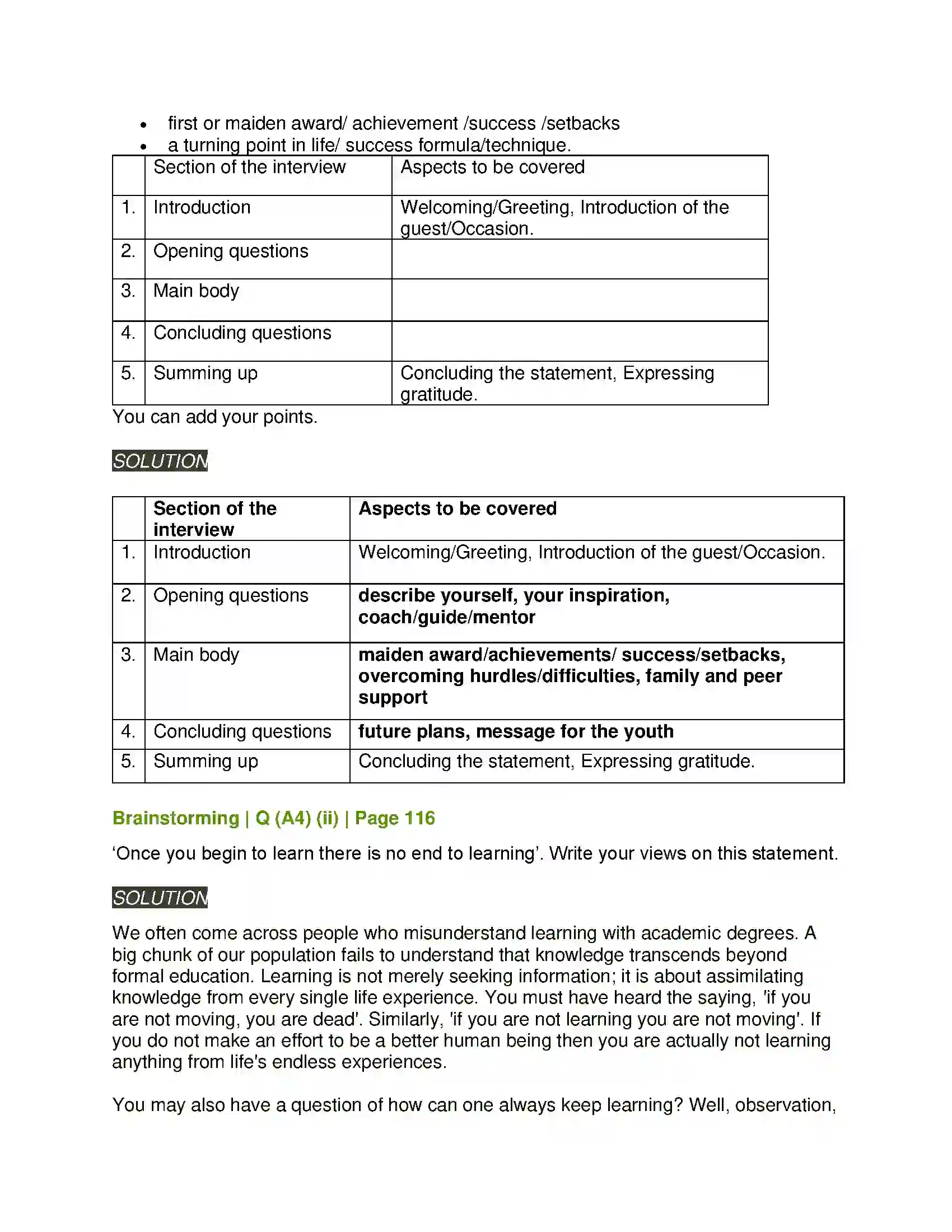 Maharashtra Board Class 11th English 3.4 Interview Solution 7