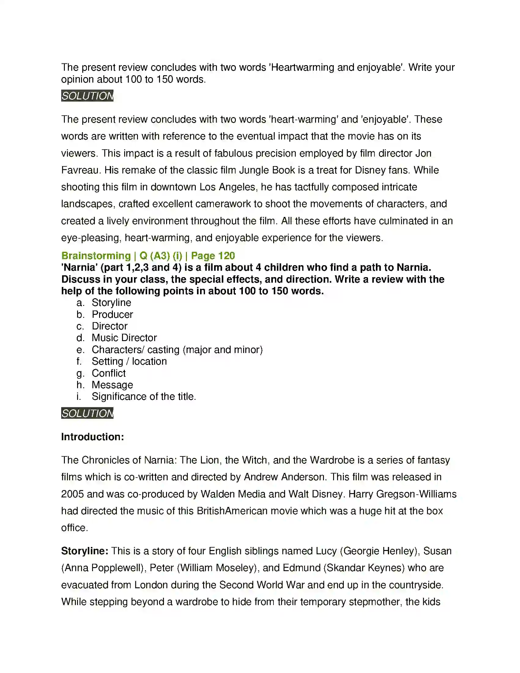 Maharashtra Board Class 11th English 3.5 Film Review Solution 5
