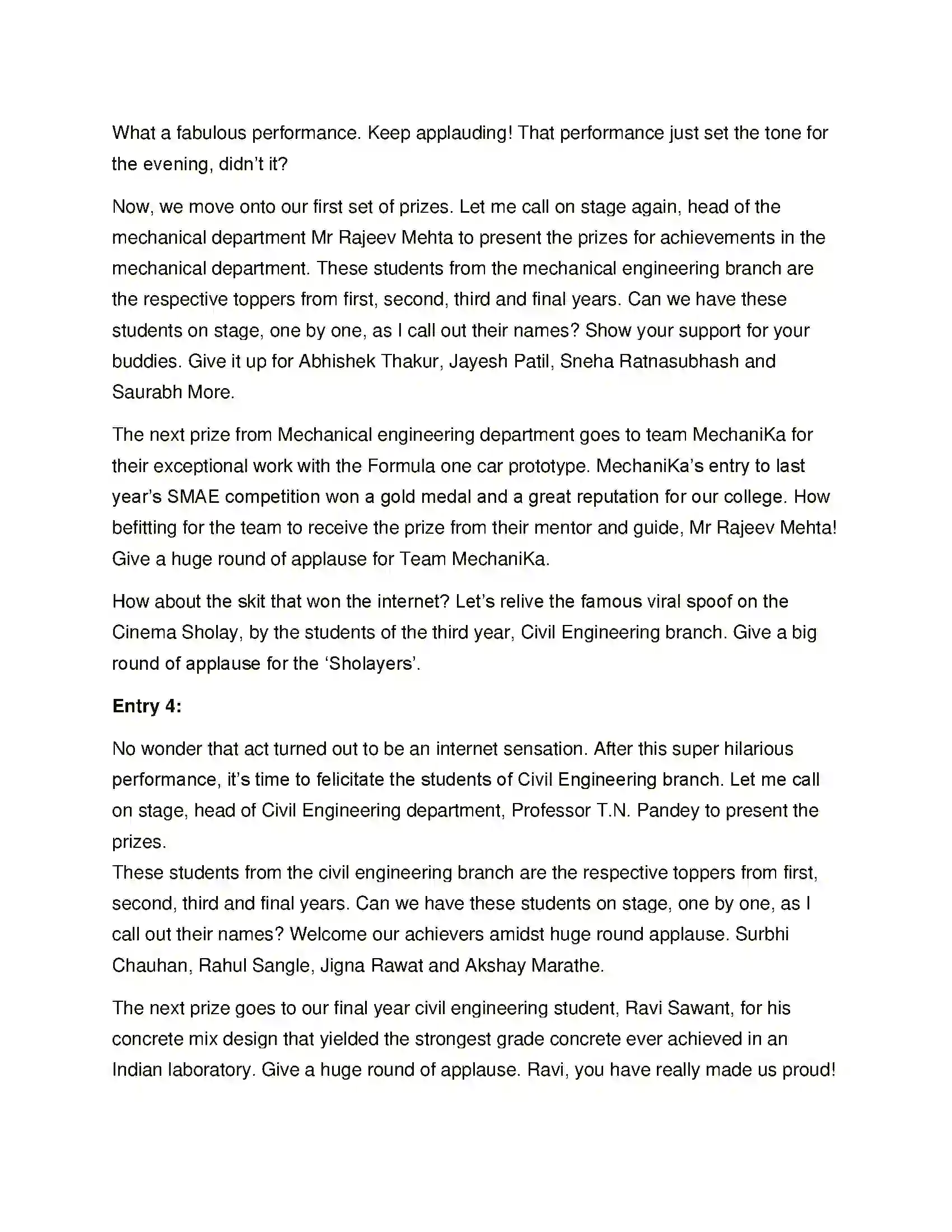 Maharashtra Board Class 11th English 3.6 The Art of Compering Solution 5