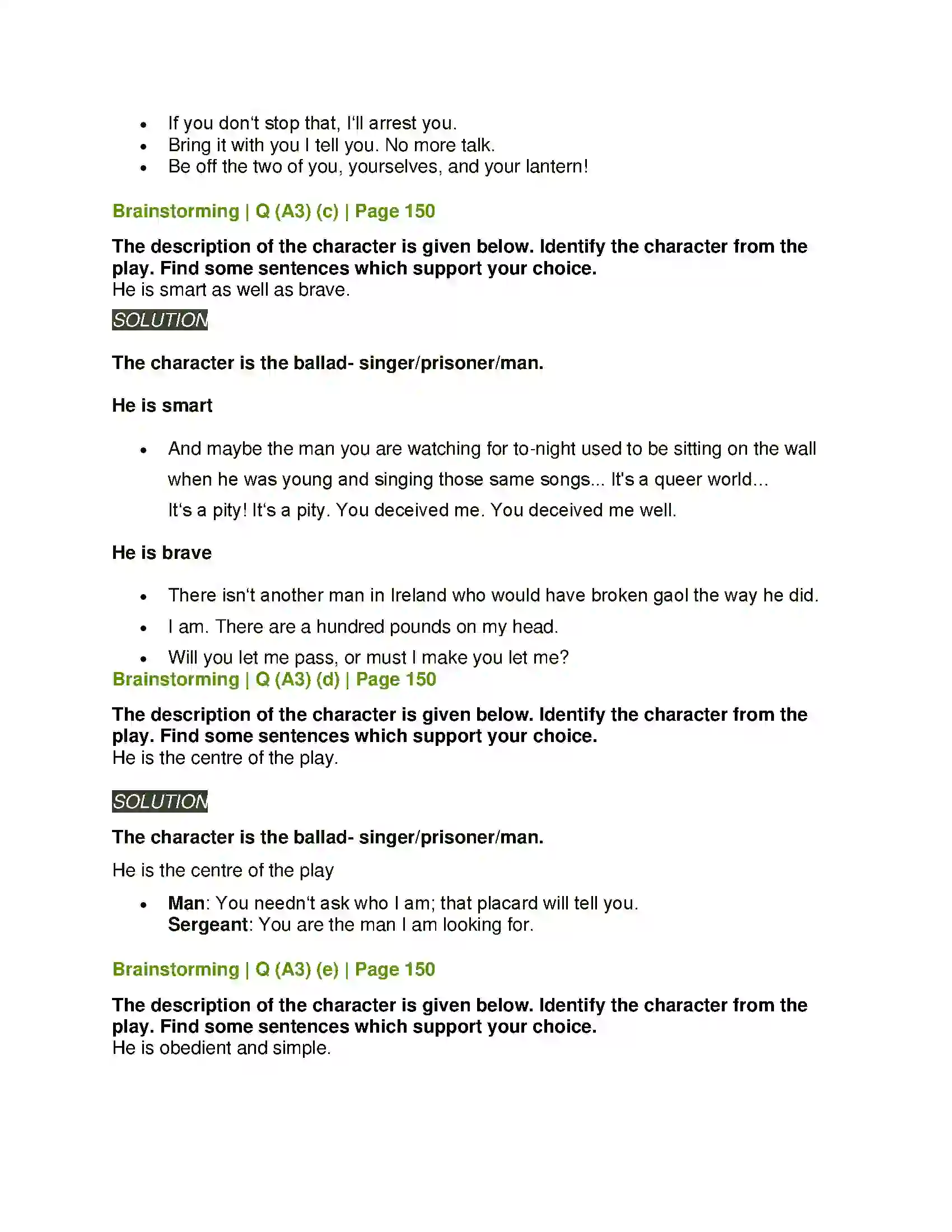 Maharashtra Board Class 11th English 4.2 The Rising of the Moon Solution 5