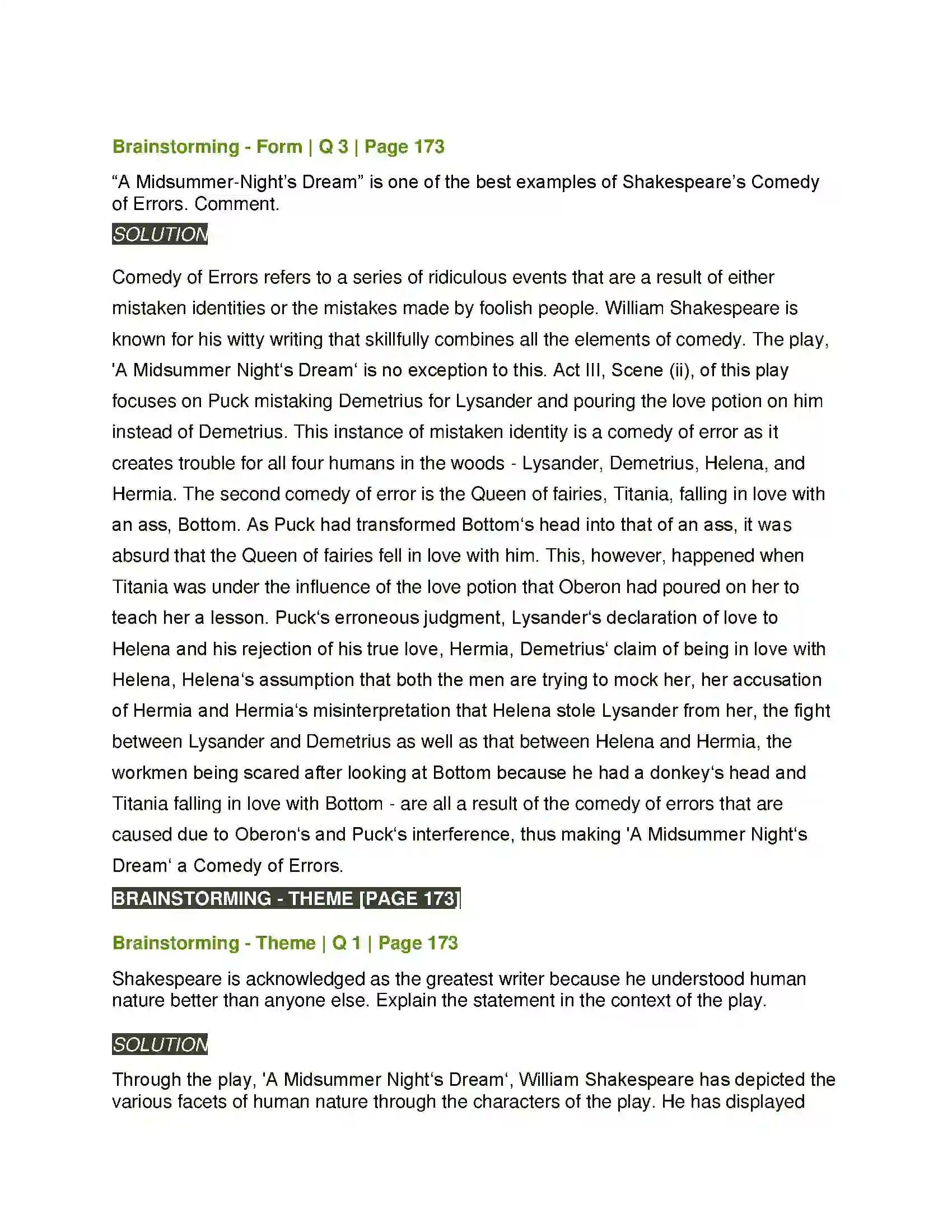 Maharashtra Board Class 11th English 4.3 Extracts of Drama - (A) A Midsummer - Nights Dream Solution 10