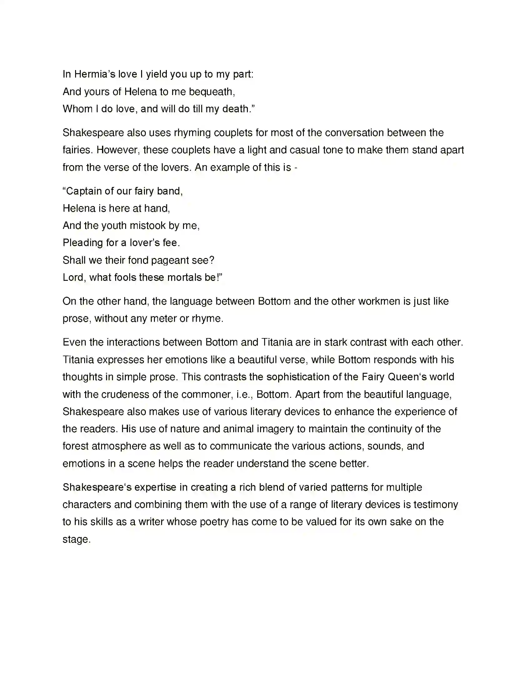 Maharashtra Board Class 11th English 4.3 Extracts of Drama - (A) A Midsummer - Nights Dream Solution 14
