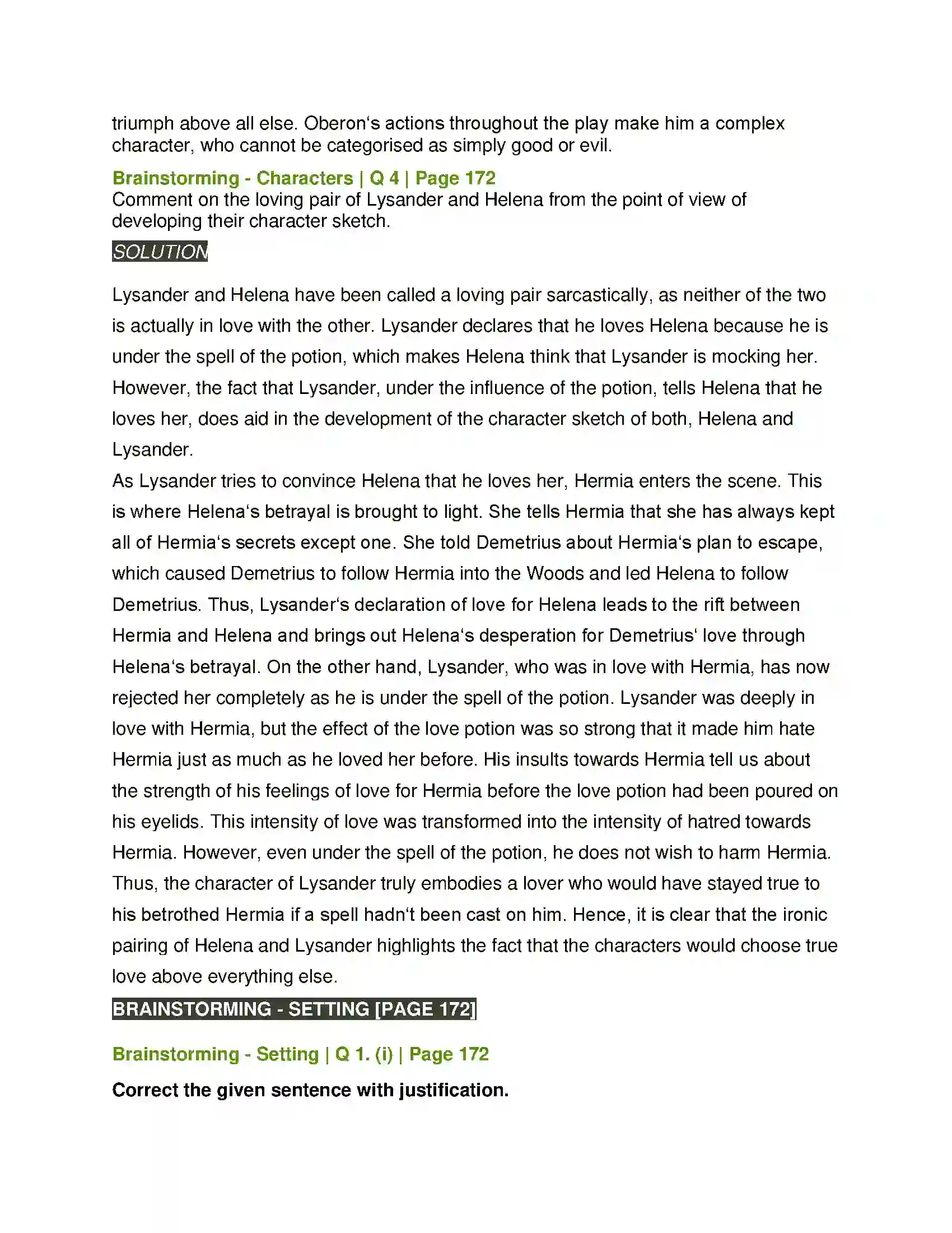 Maharashtra Board Class 11th English 4.3 Extracts of Drama - (A) A Midsummer - Nights Dream Solution 3