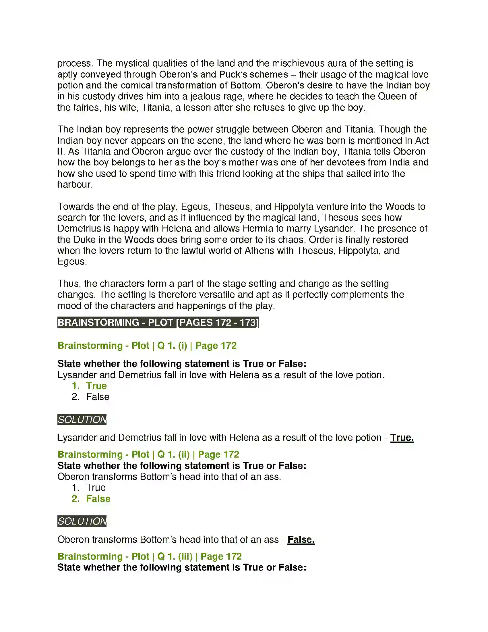 Maharashtra Board Class 11th English 4.3 Extracts of Drama - (A) A Midsummer - Nights Dream Solution 6