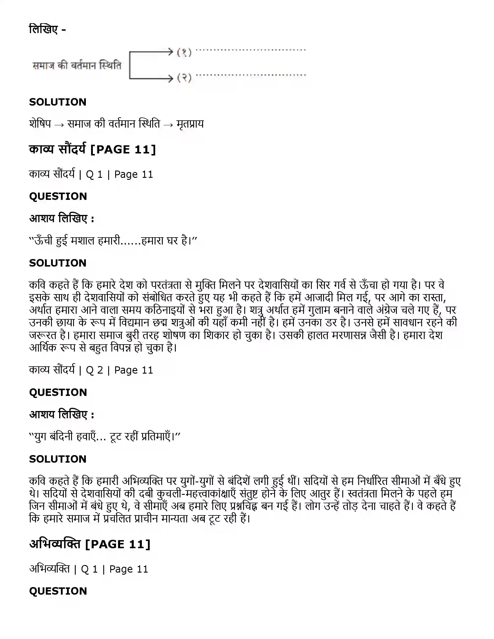 Maharashtra Board Class 11th Hindi पंद्रह अगस्त Solution 2