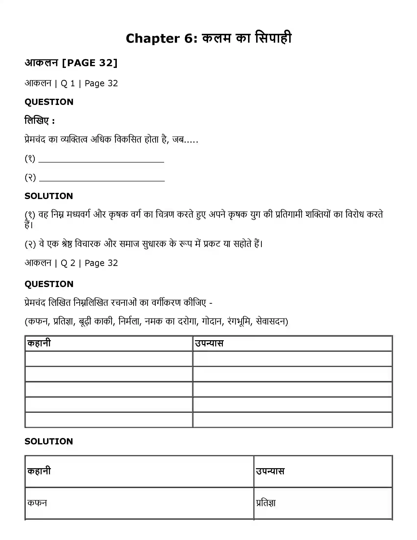 Maharashtra Board Class 11th Hindi कलम का सिपाही Solution 1
