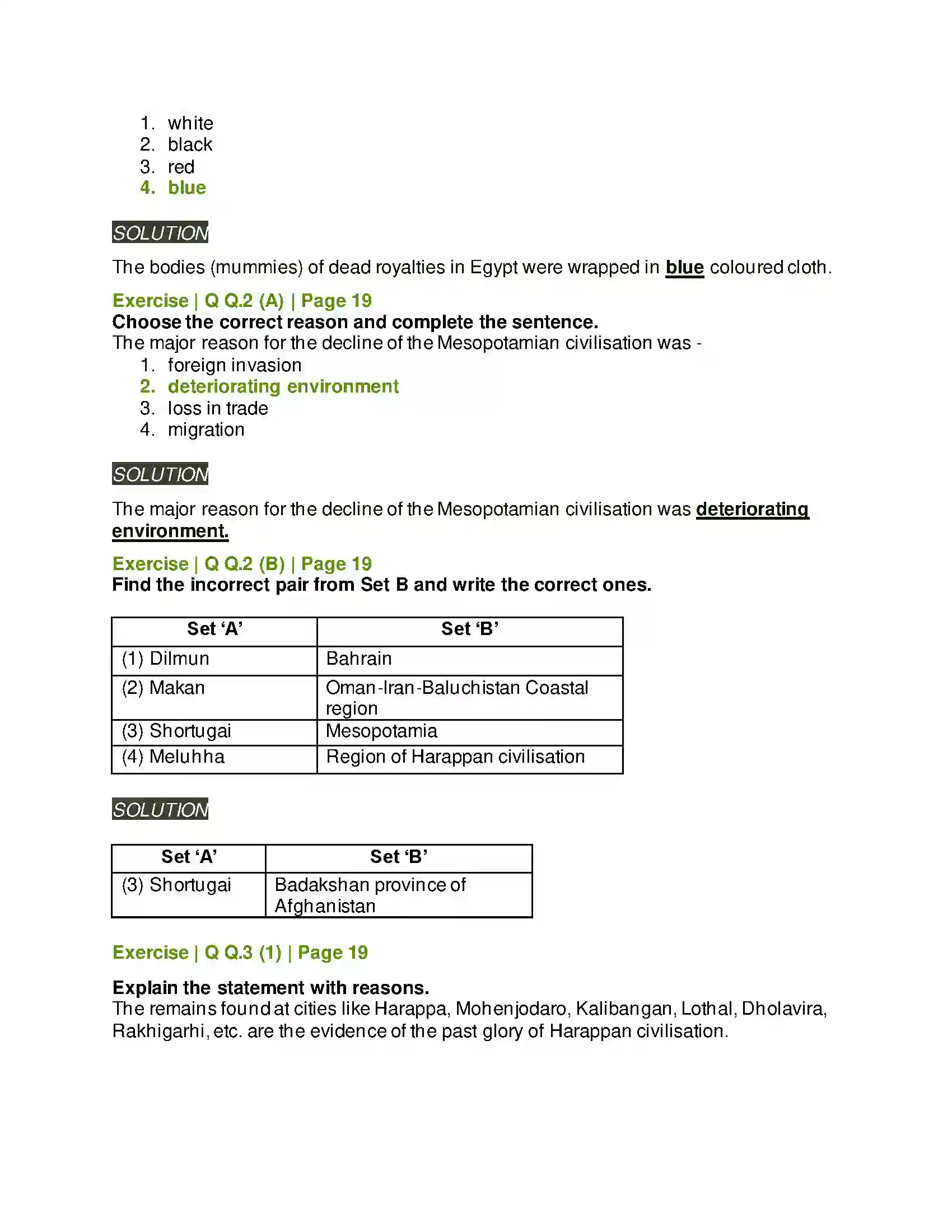 Maharashtra Board Class 11th History First Cities of India Solution 2