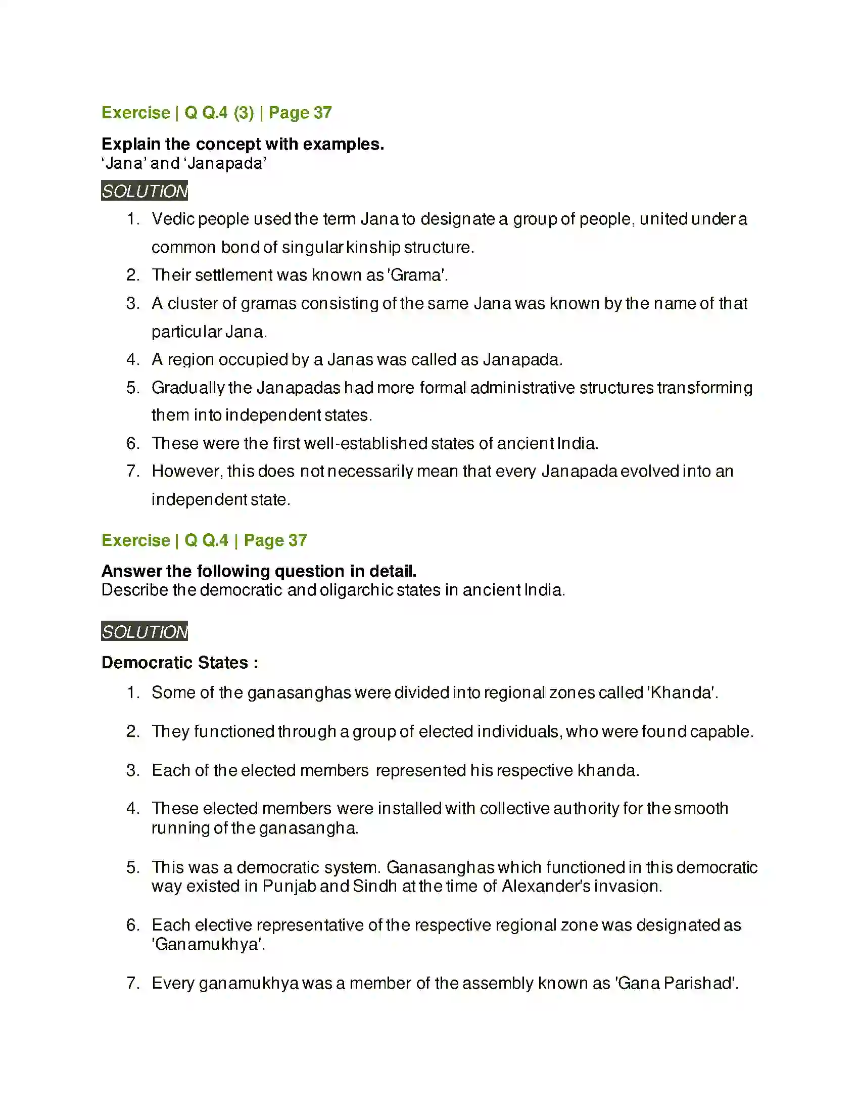 Maharashtra Board Class 11th History Janapadas and Republics Solution 4
