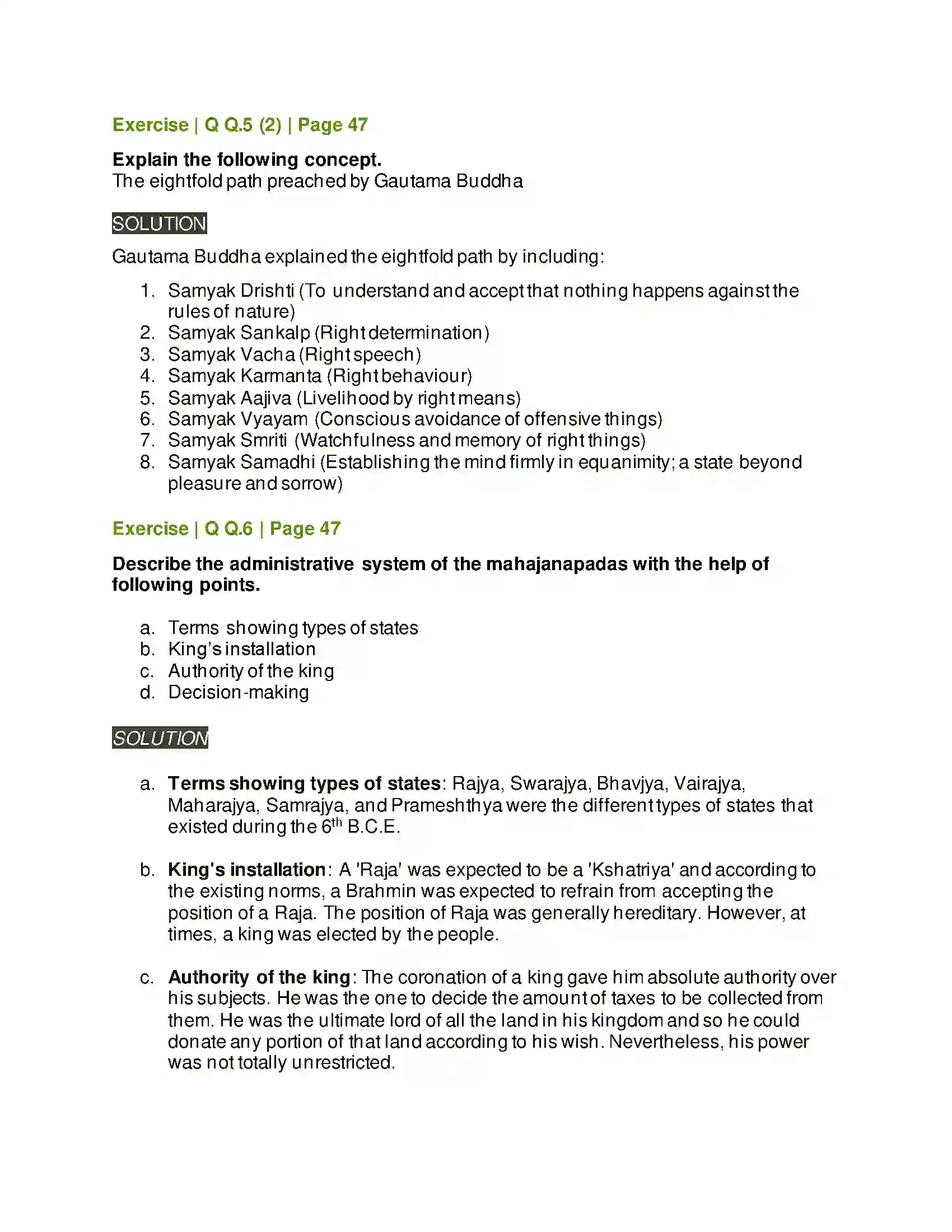 Maharashtra Board Class 11th History Second Urbanisation in India Solution 5