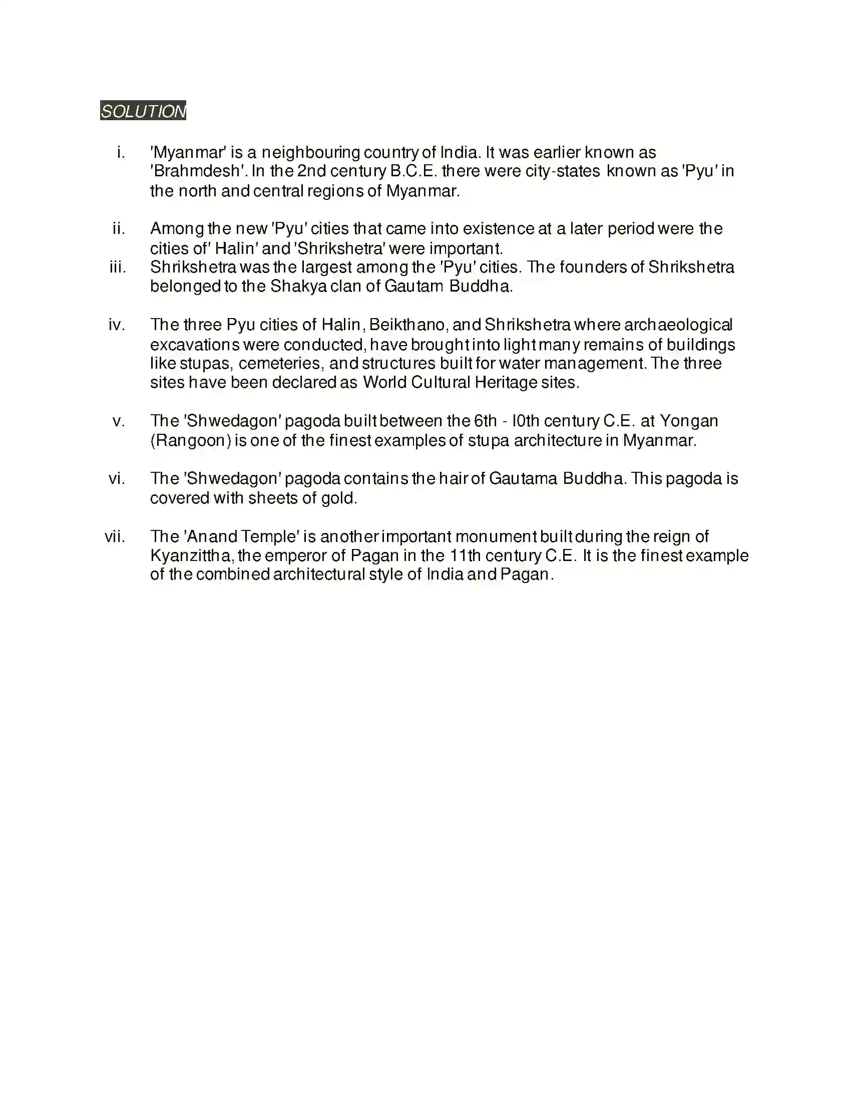 Maharashtra Board Class 11th History India, Shri Lanka and Southeast Asia Solution 5