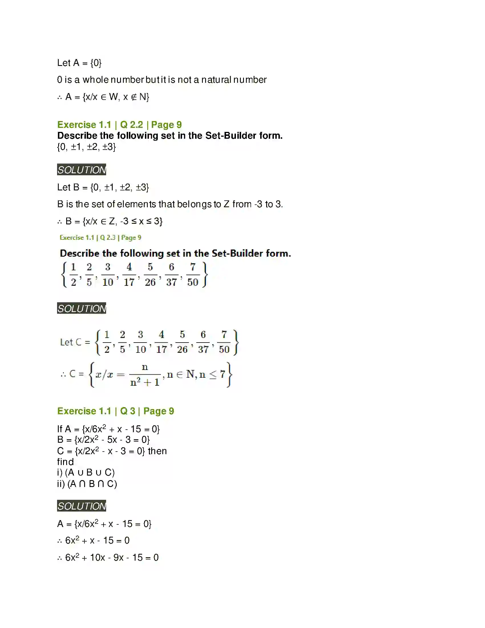 Maharashtra Board Class 11th Mathematics & Statistics - 1 Sets and Relations Solution 2