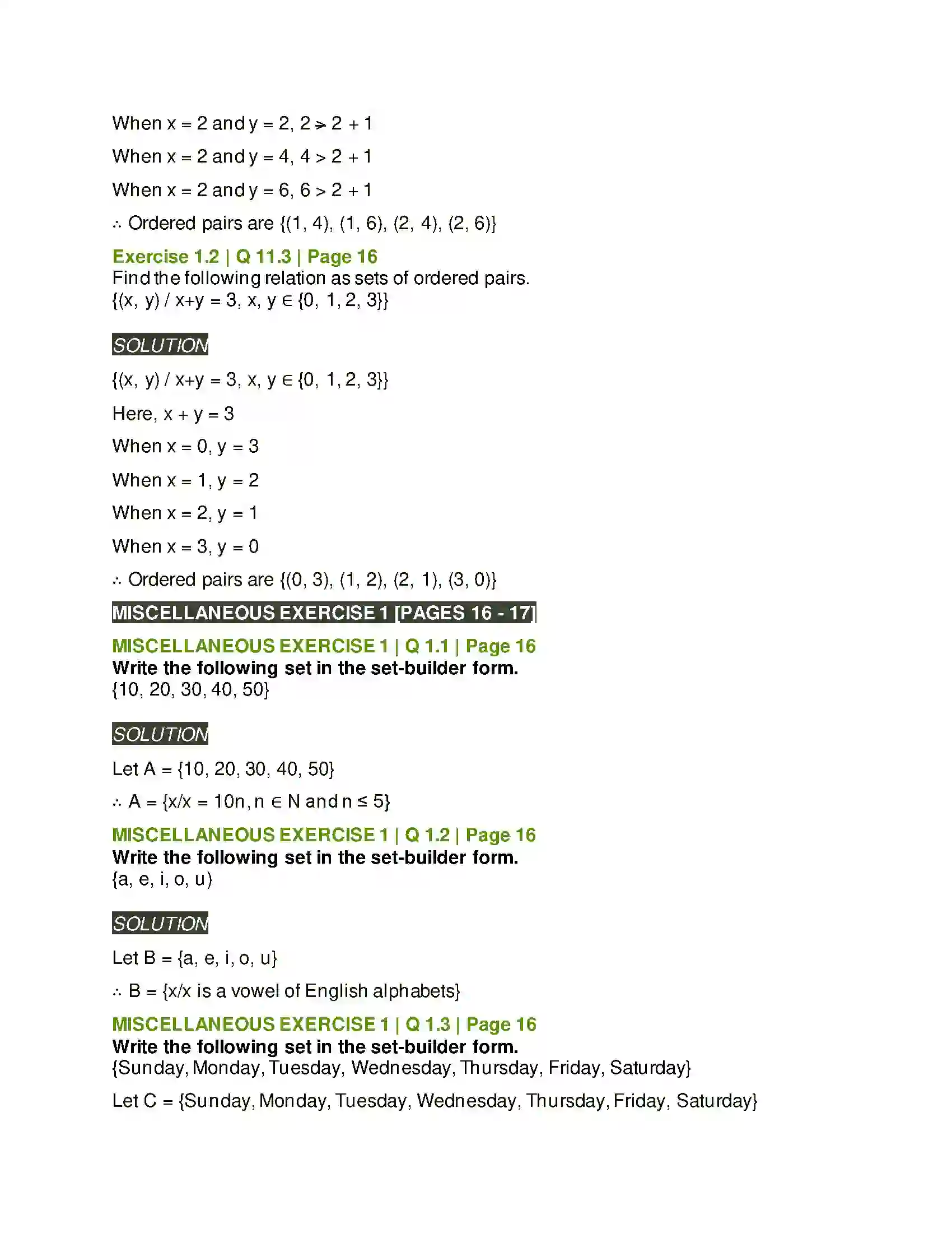 Maharashtra Board Class 11th Mathematics & Statistics - 1 Sets and Relations Solution 21